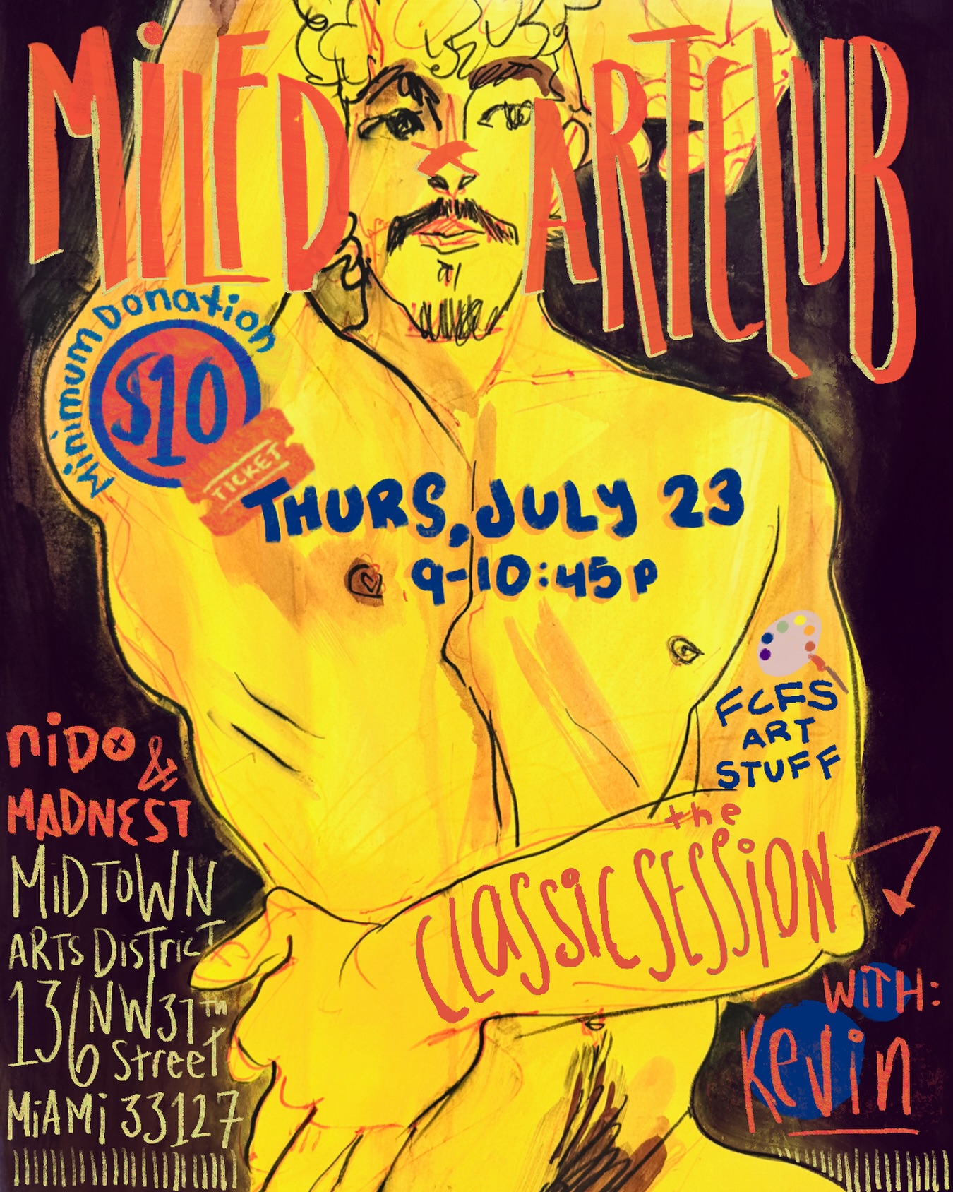 Flyer for MILF'D ART CLUB