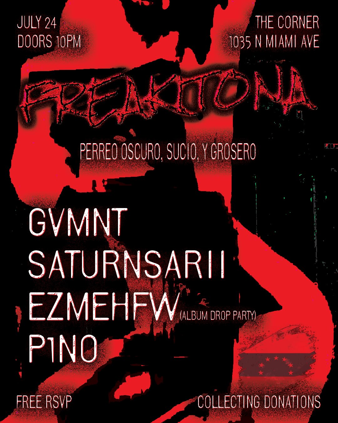 Flyer for FREAKITONA: ezmehfw album drop party