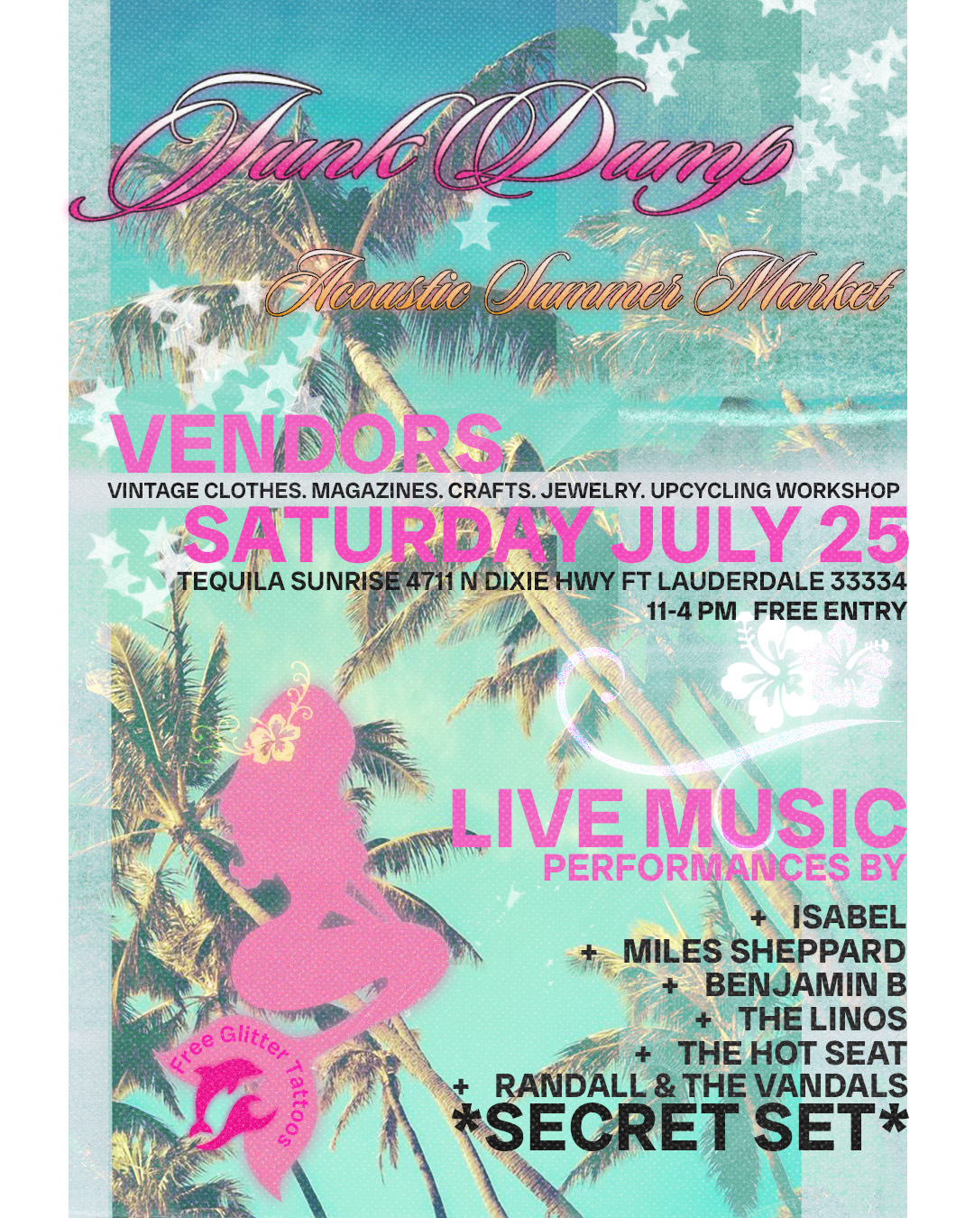 Flyer for JUNKDUMP's Acoustic Summer Market
