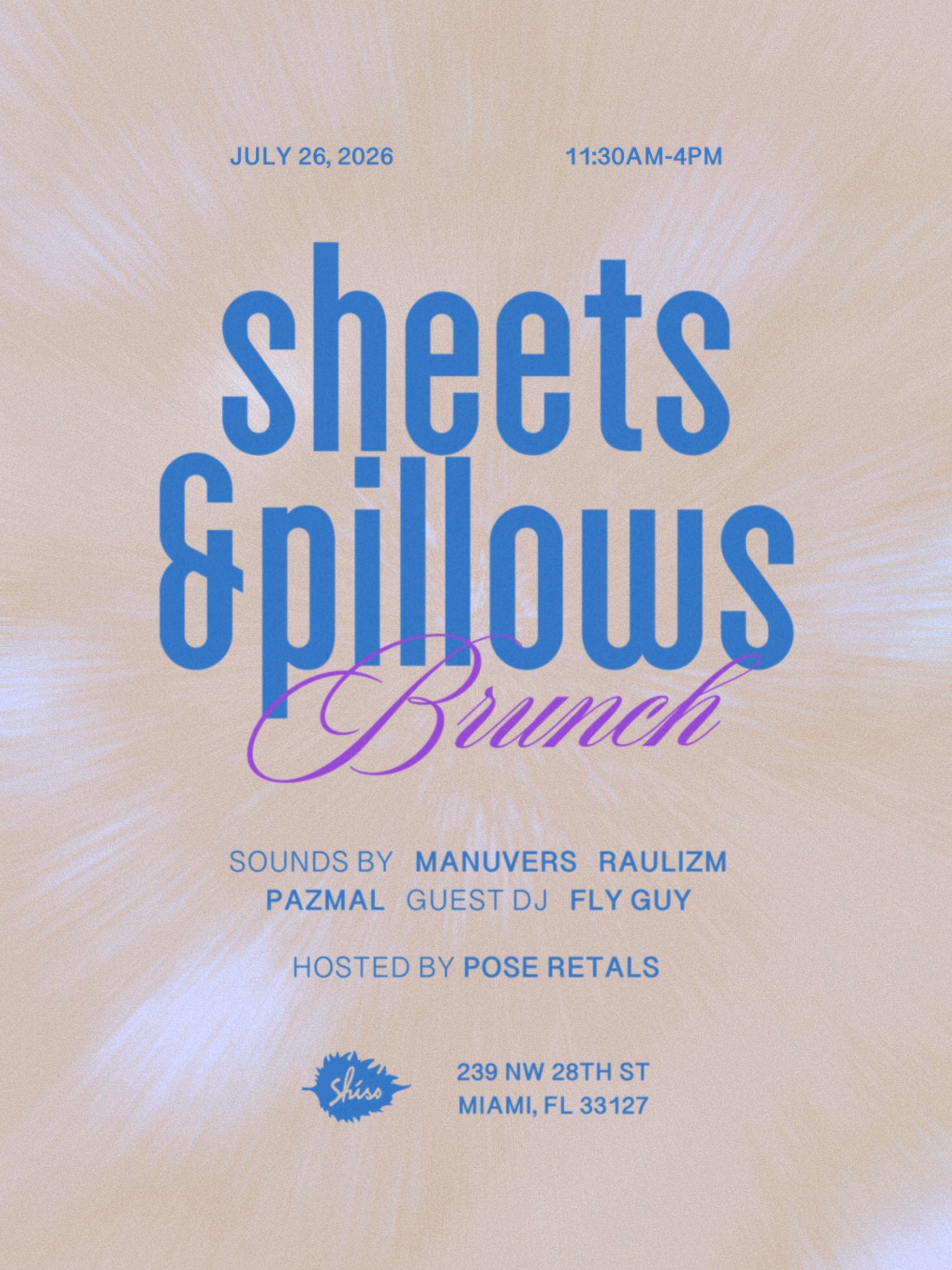 Flyer for Sheets & Pillows Brunch