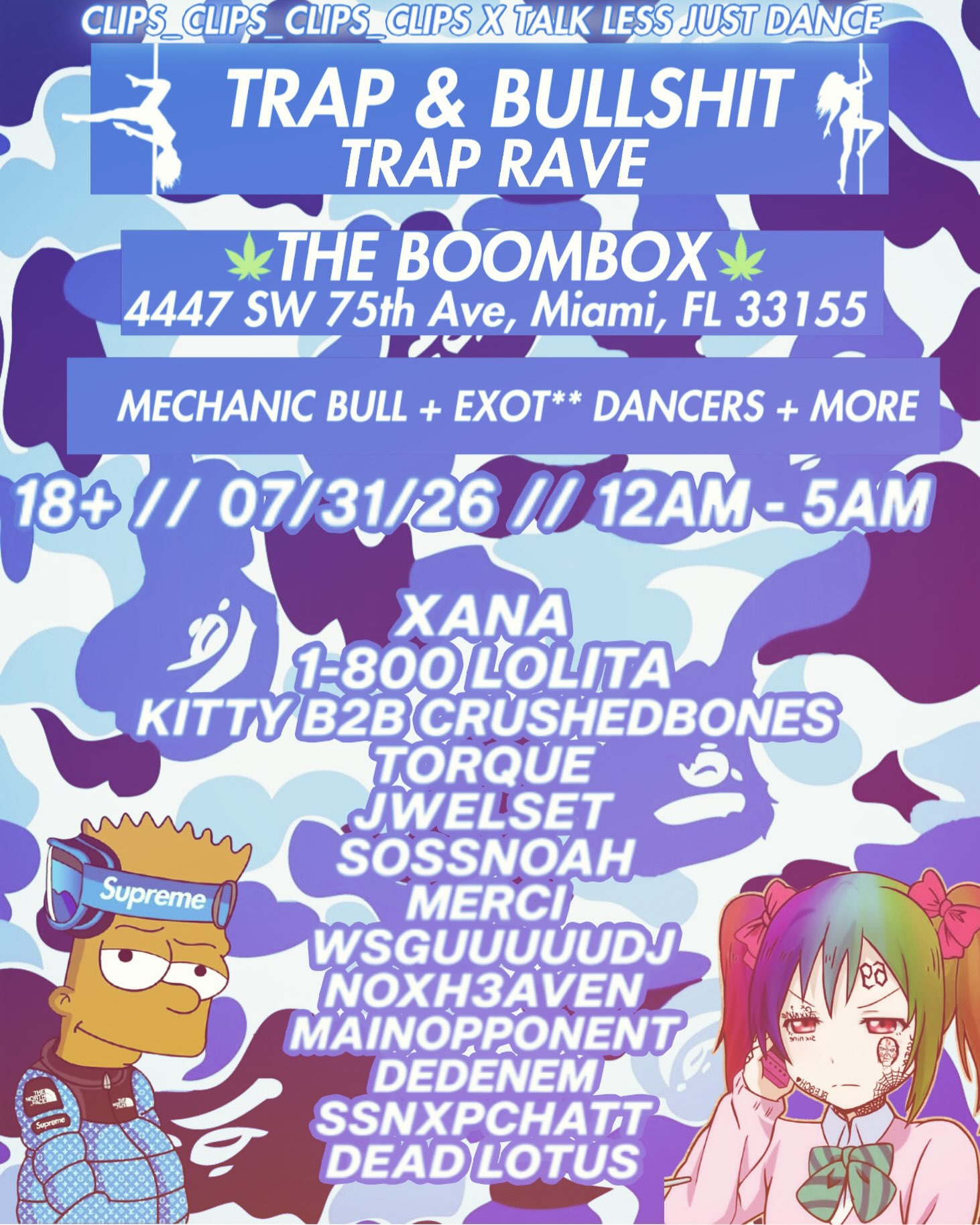 Flyer for Trap & Bullshit Trap Rave