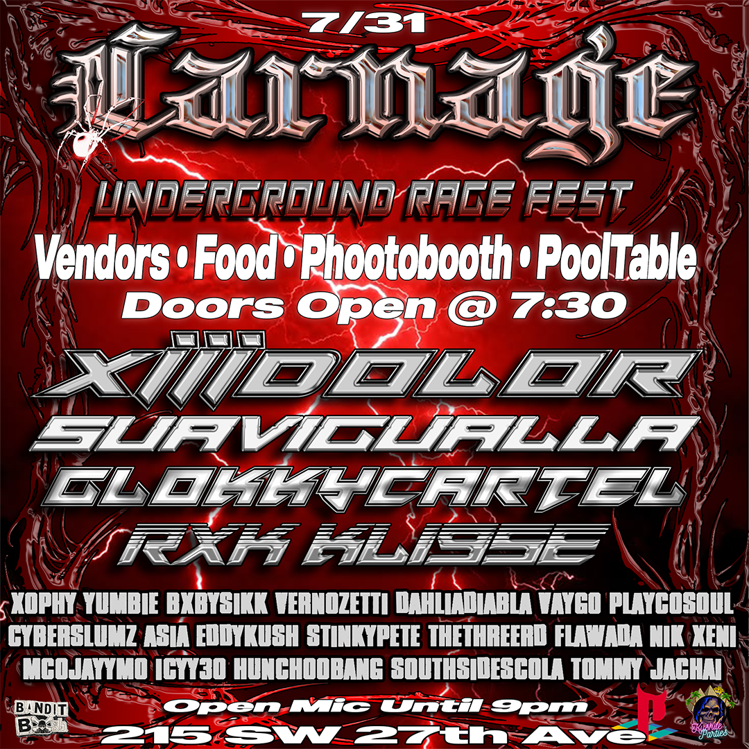 Flyer for CARNAGE: Underground Rage Fest