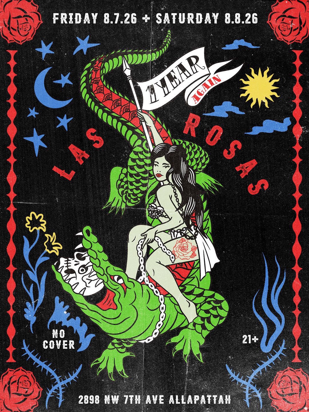 Flyer for Las Rosas 1 Year Anniversary