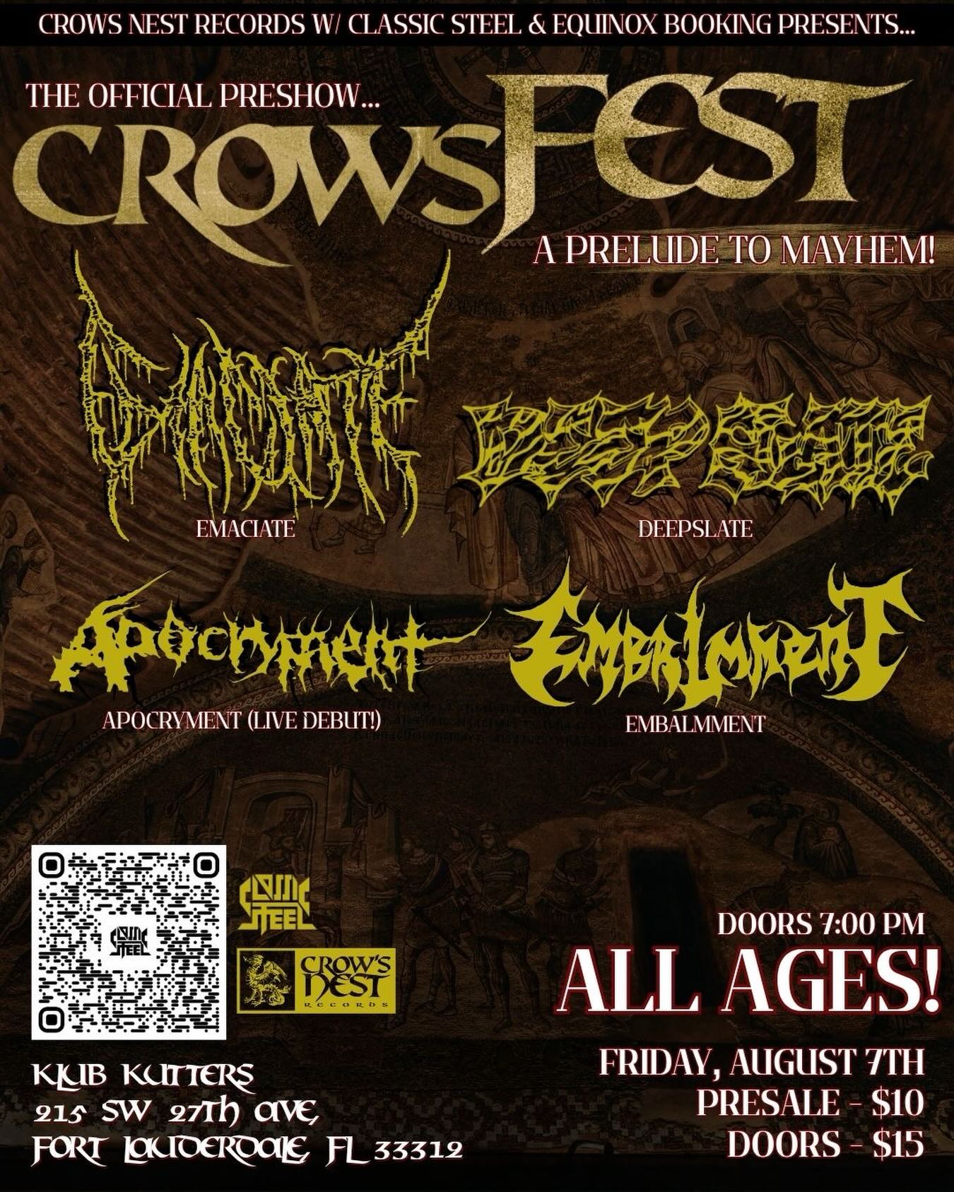 Flyer for CROWS FEST Pre Show