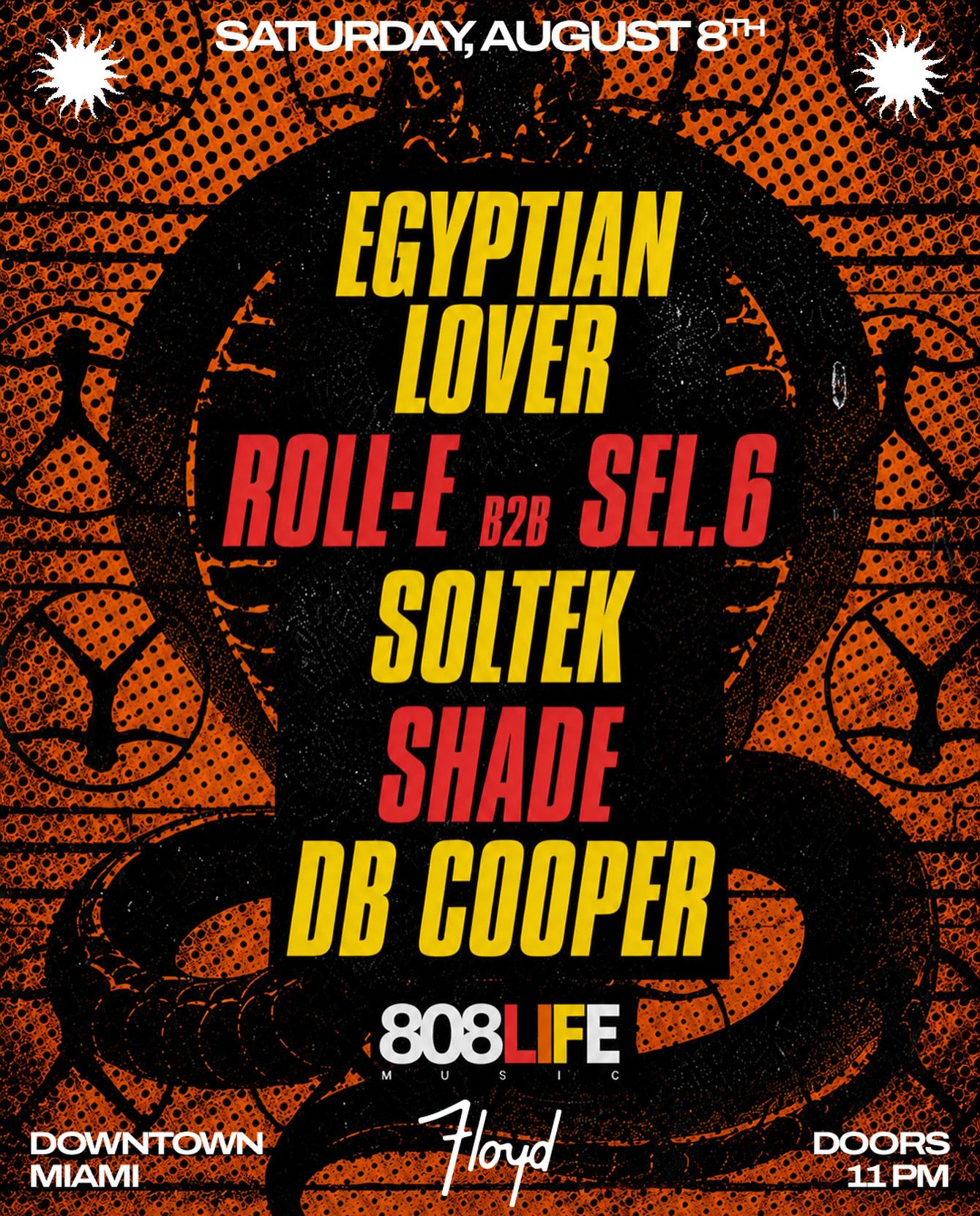 Flyer for Egyptian Lover + Roll-e b2b Sel.6 +