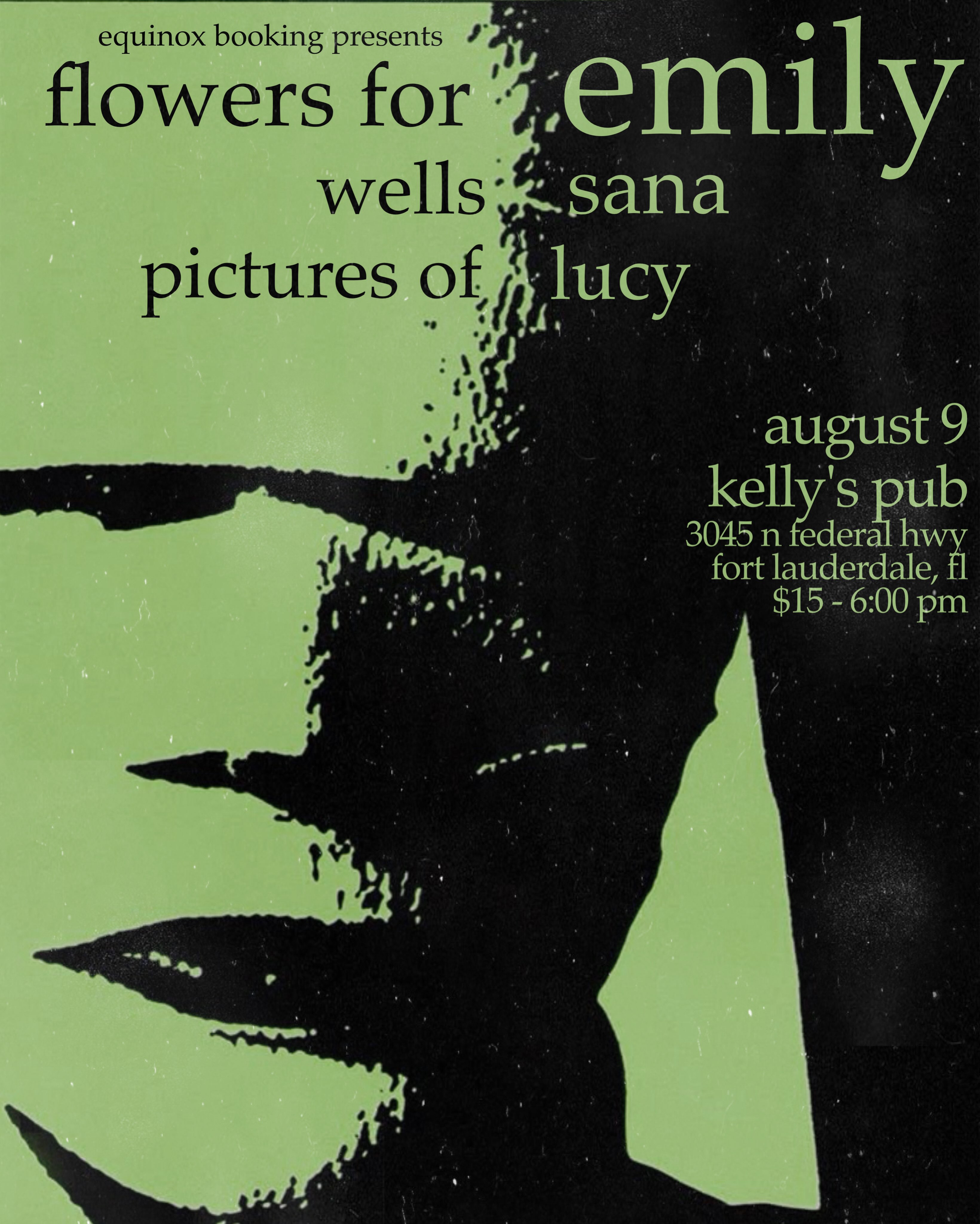 Flyer for Flowers for Emily + Wells +