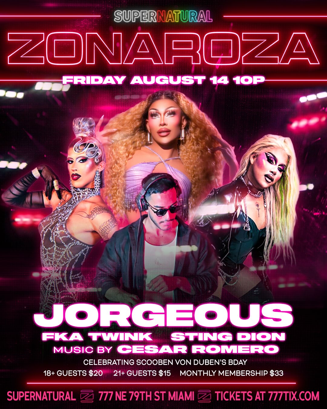 Flyer for Jorgeous + FKA Twink +