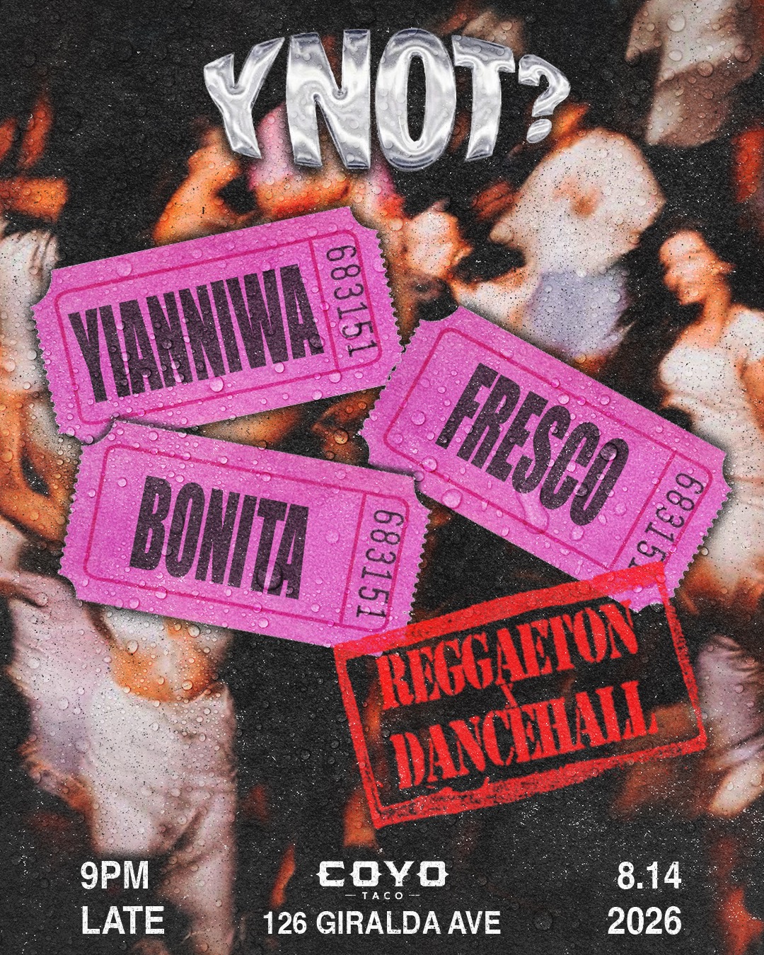 Flyer for Bonita Applebumz + Fresco +