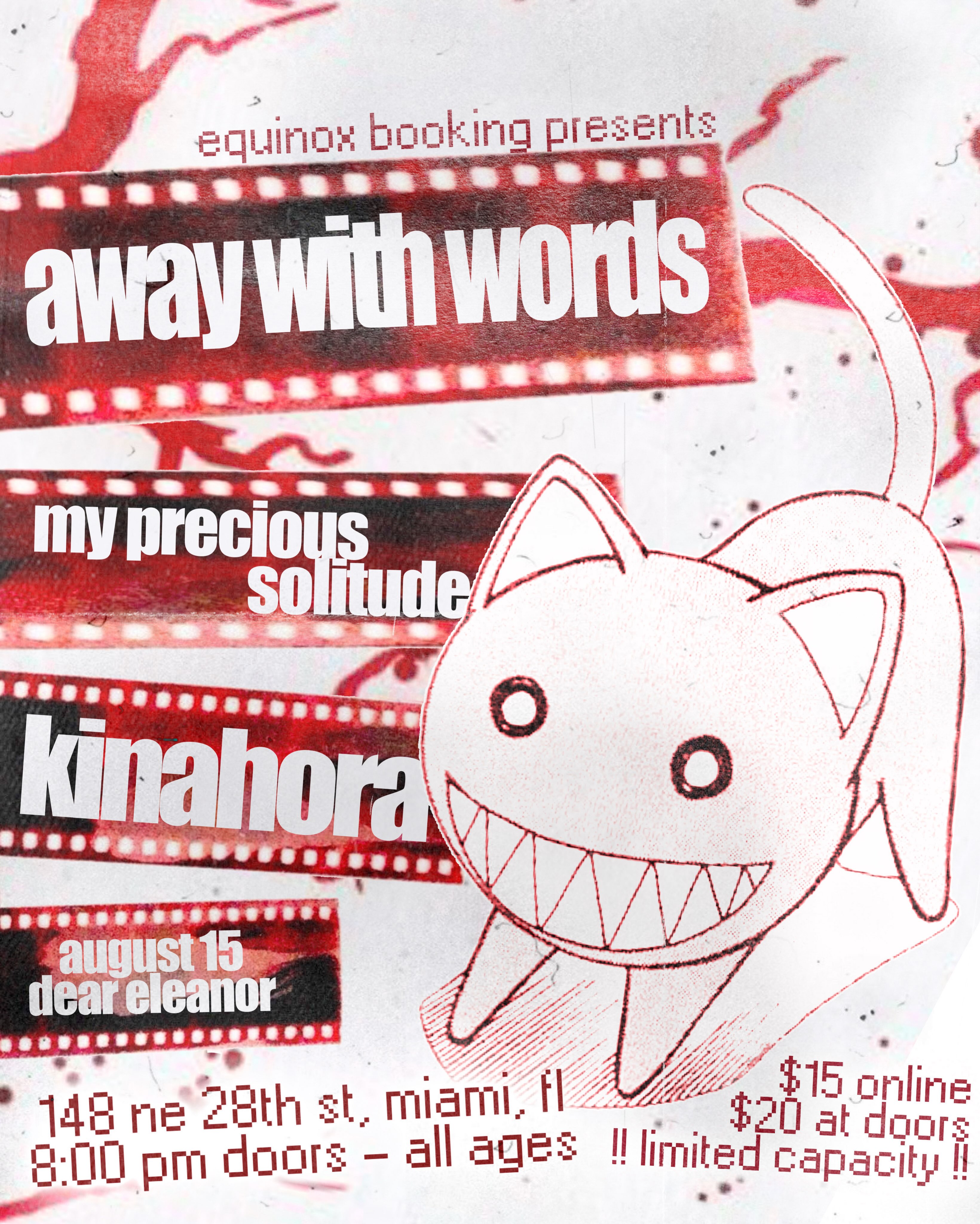 Flyer for away with words + my precious solitude +