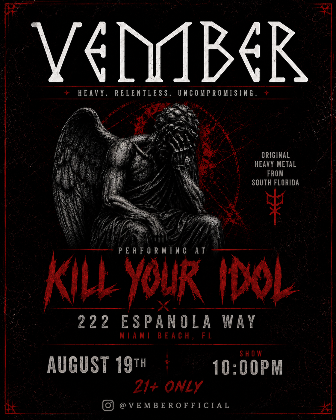Flyer for Vember at Kill Your Idol