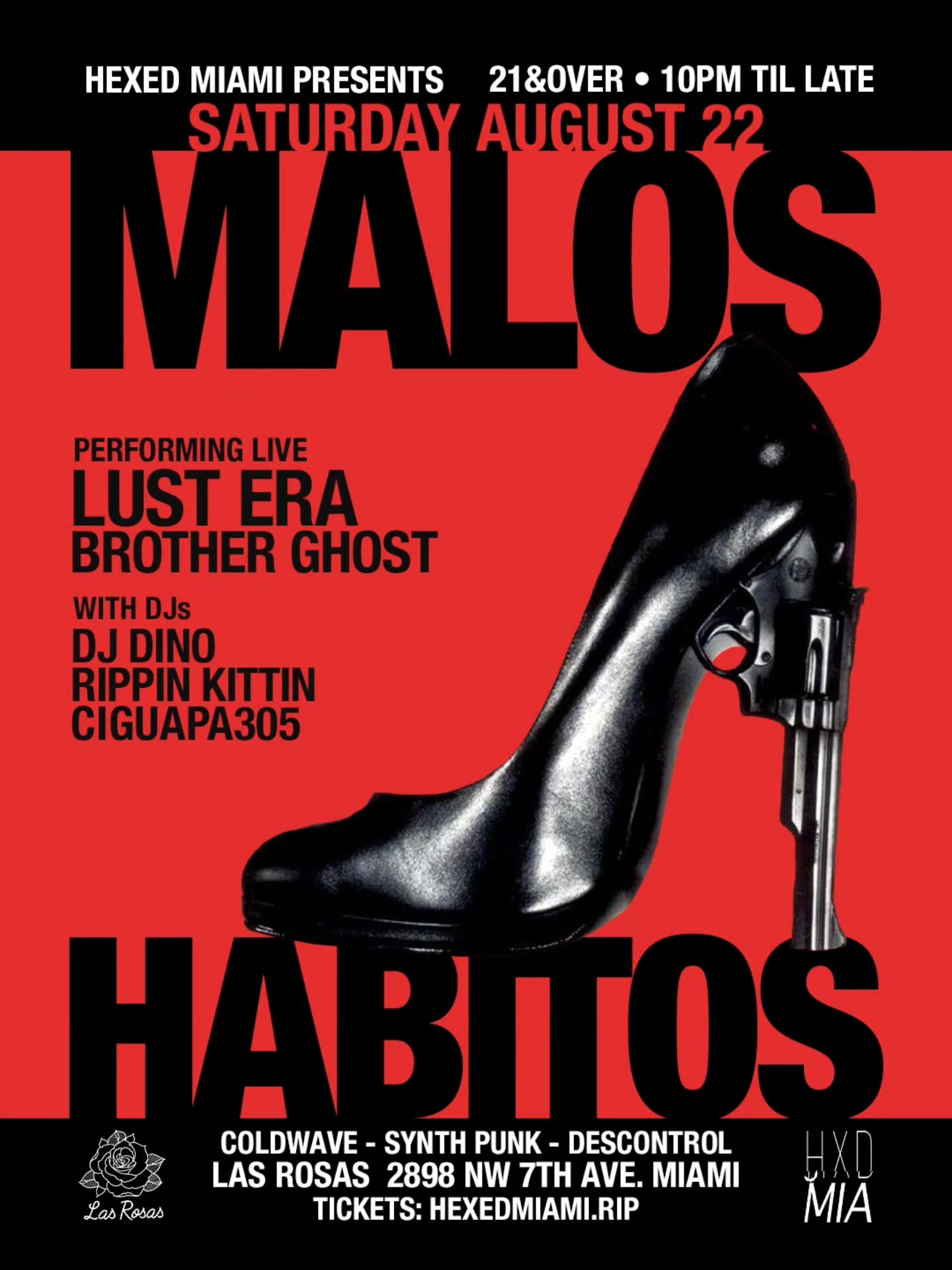 Flyer for MALOS HÁBITOS