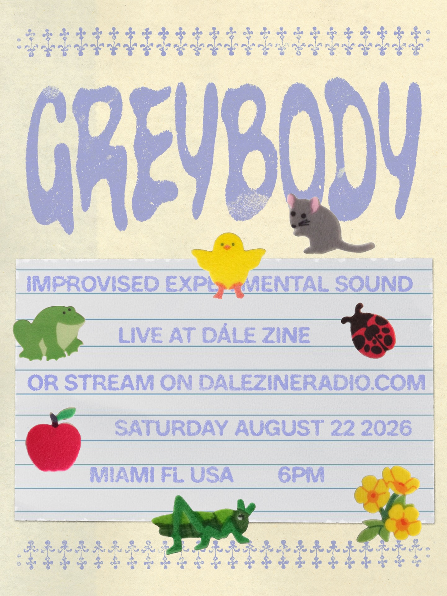 Flyer for Greybody LIVE