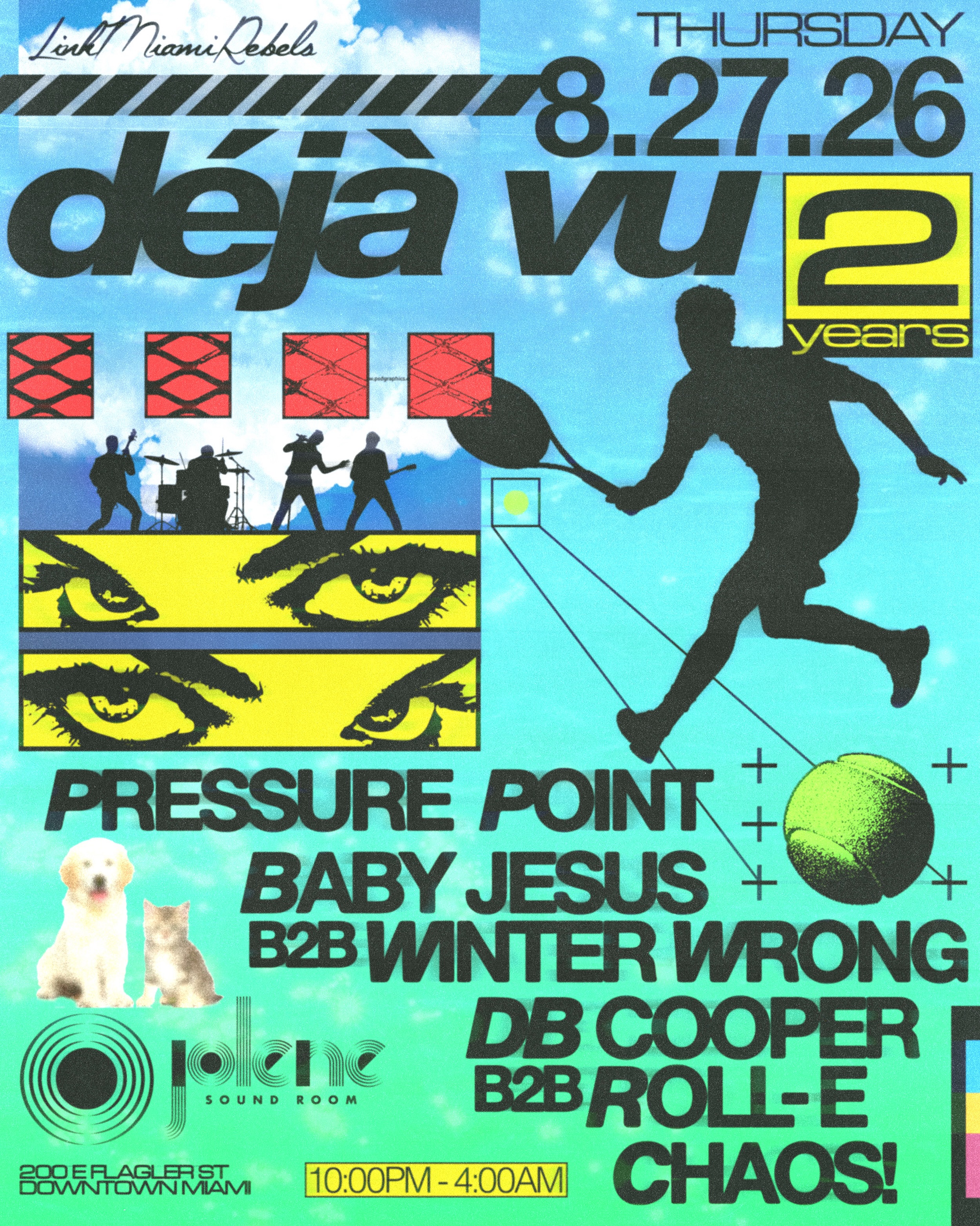 Flyer for DÉJÀ VU 2 Year Anniversary
