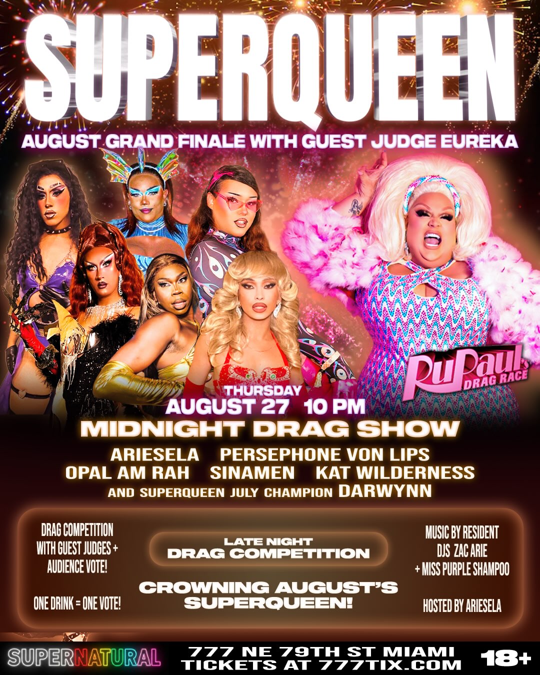 Flyer for SUPERQUEEN August Grand Finale