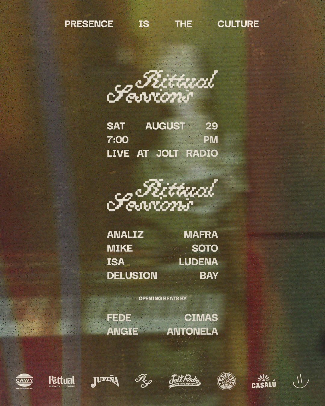 Flyer for RITTUAL SESSIONS: LIVE AT JOLT RADIO