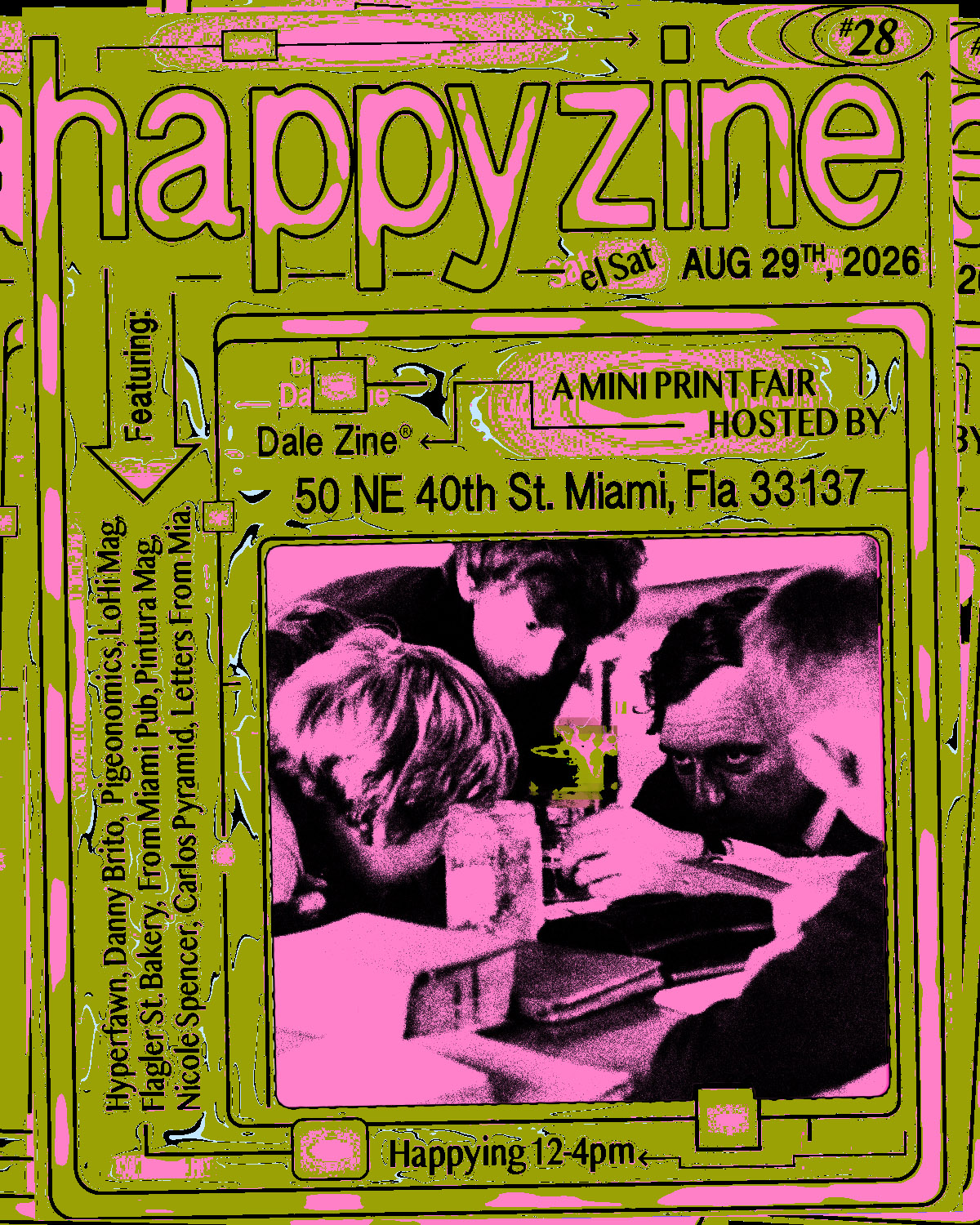 Flyer for Happy Zine #28