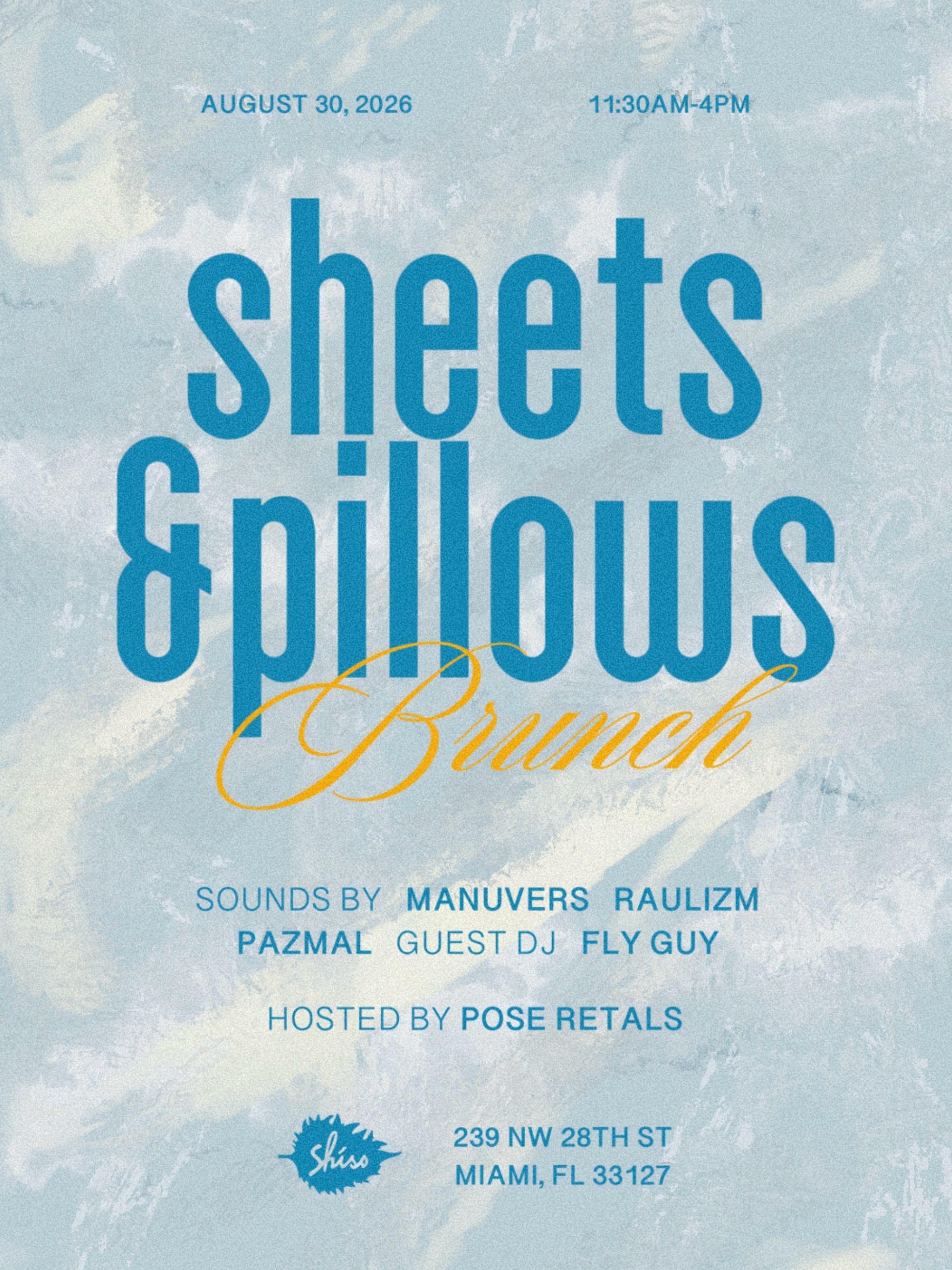 Flyer for Sheets & Pillows Brunch