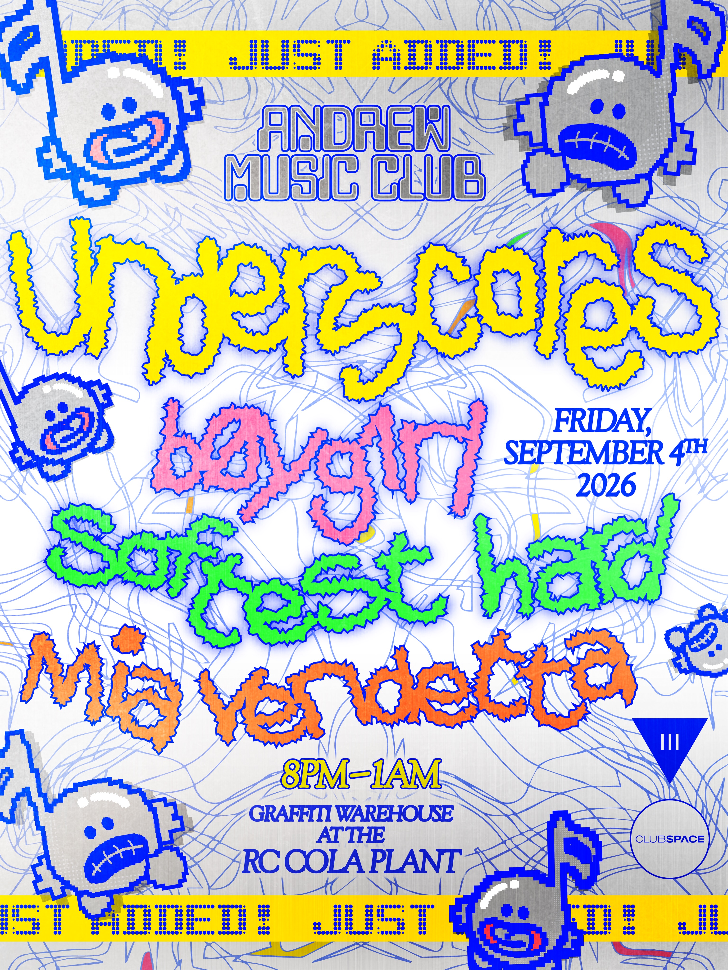 Flyer for underscores + b0ygirl +