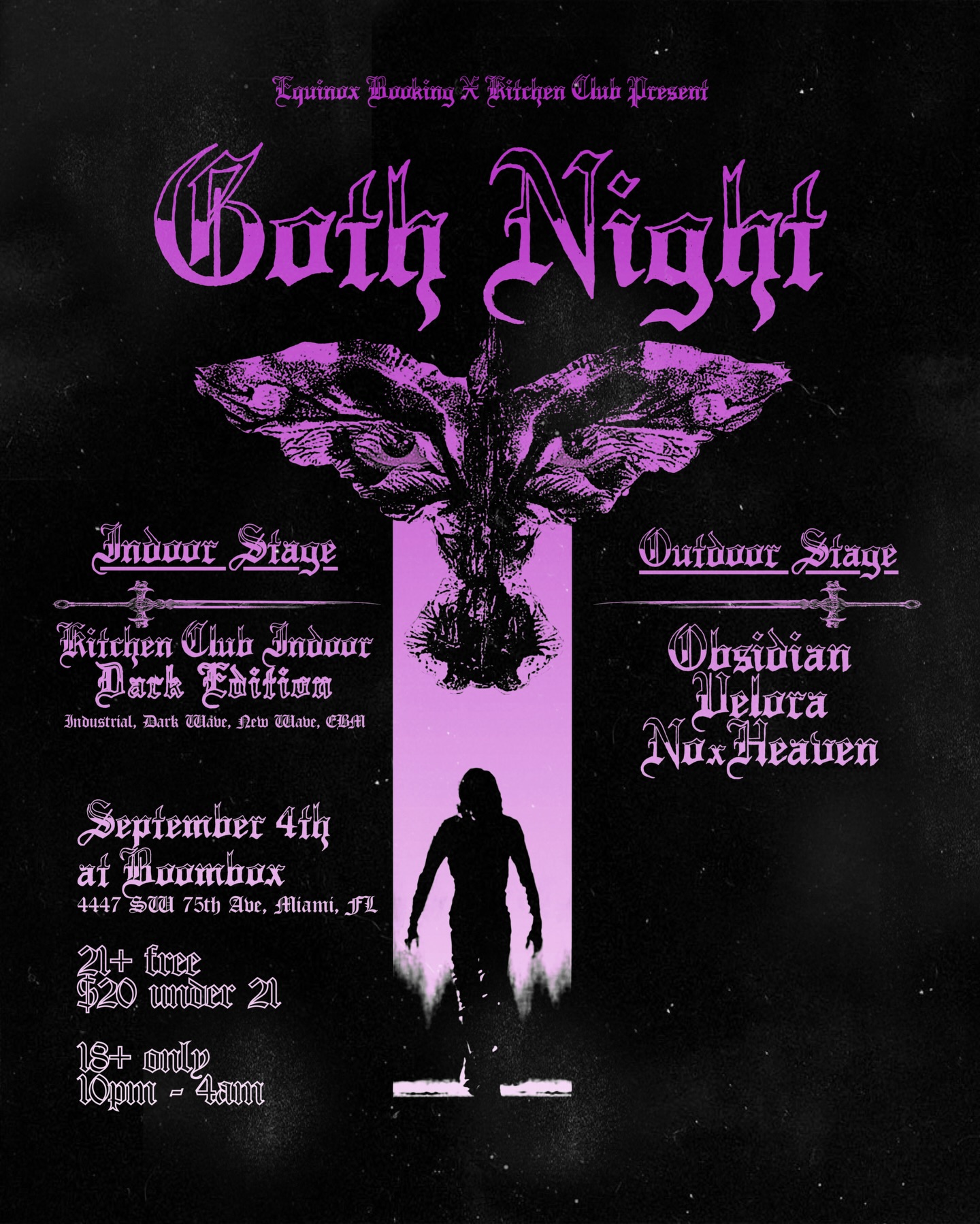 Flyer for Goth Night