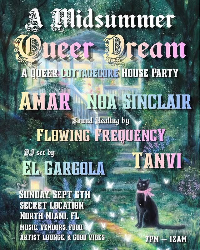 Flyer for A Midsummer Queer Dream: A Cottagecore House Party