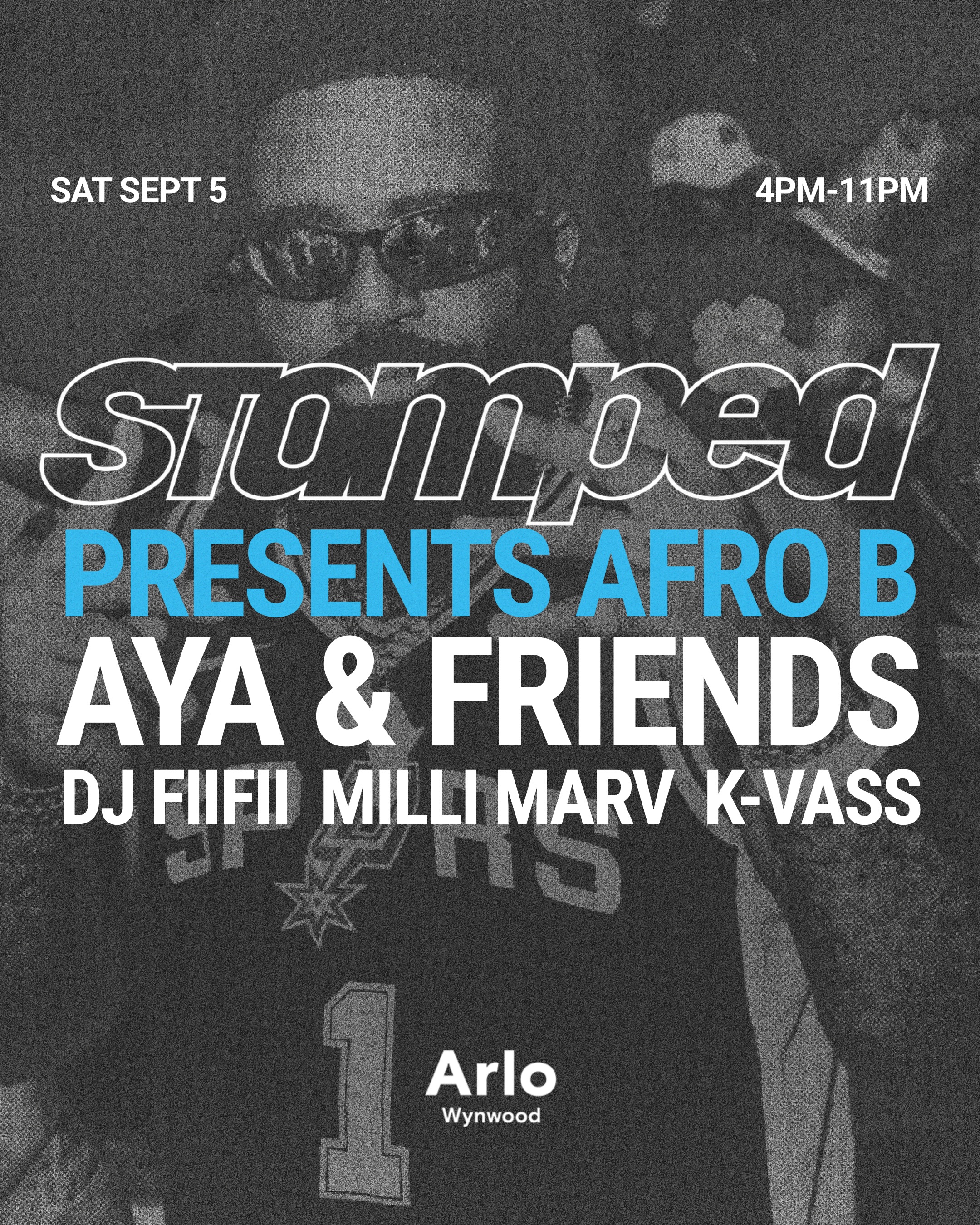 Flyer for Afro B + Aya & Friends +