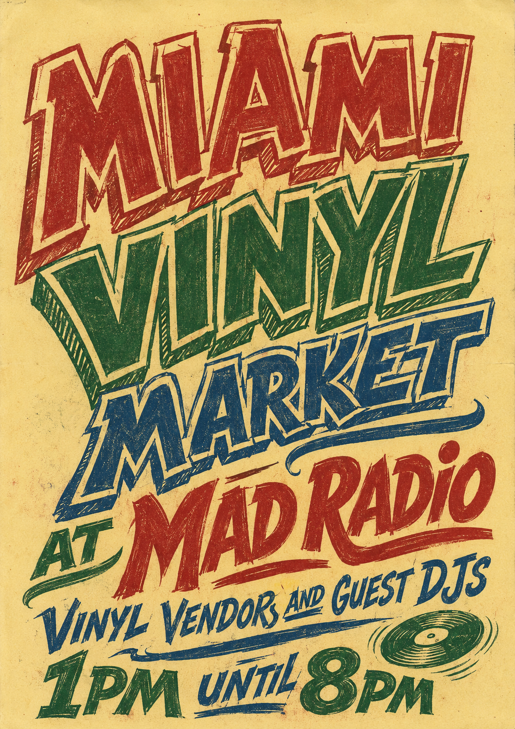 Flyer for Miami Vinyl Market