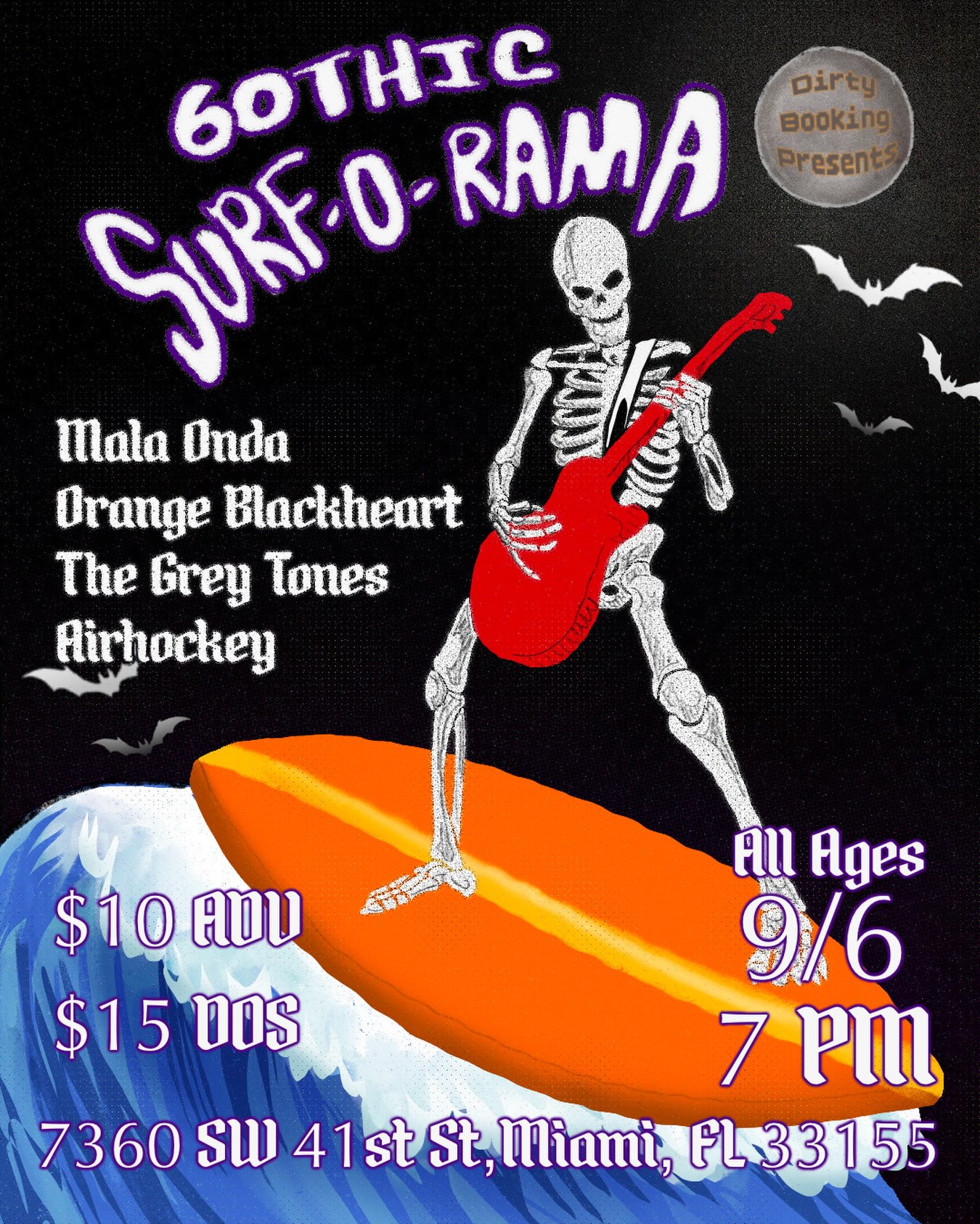 Flyer for Gothic Surf-O-Rama