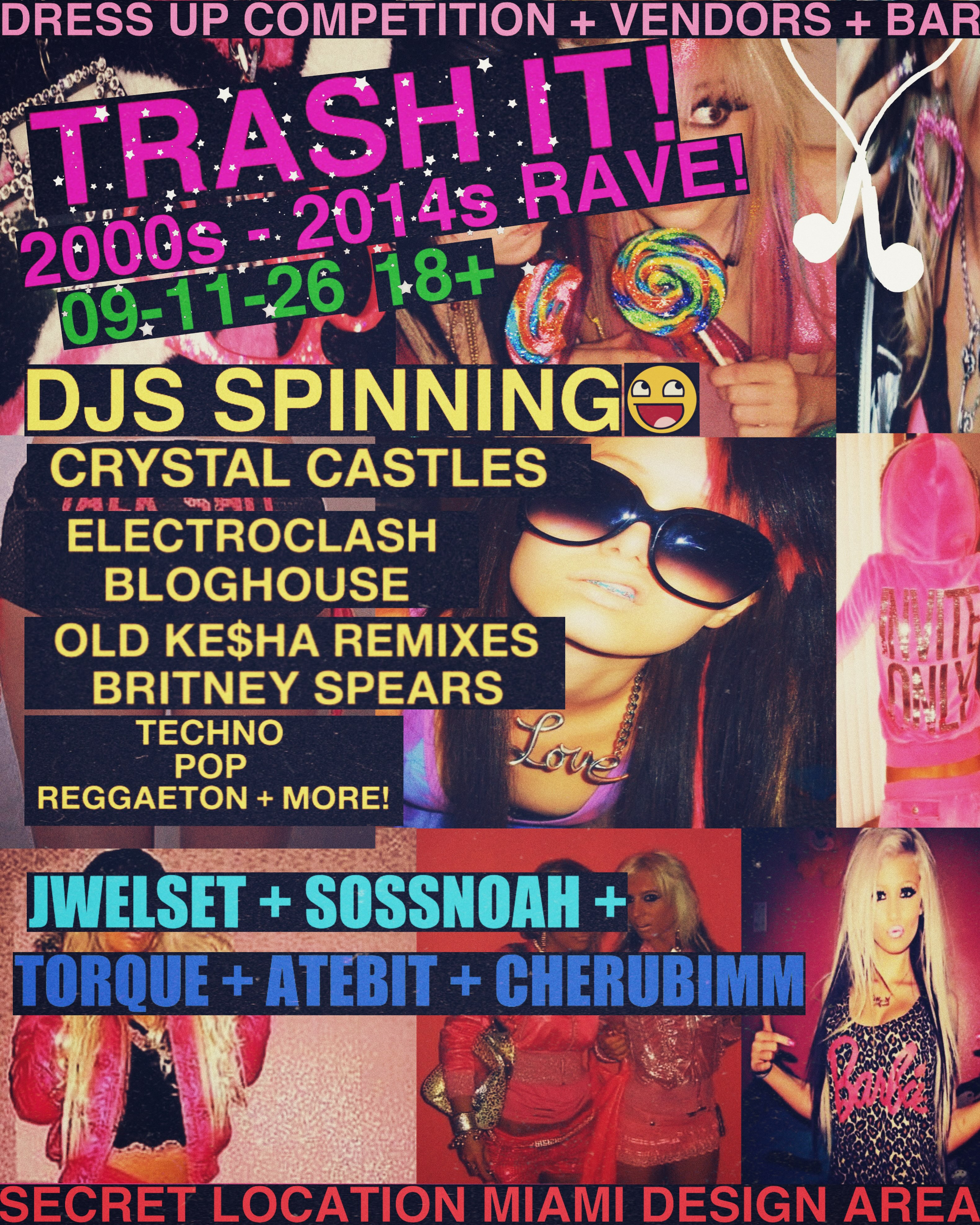 Flyer for TRASH IT! 2000-10s RAVE NIGHT!!