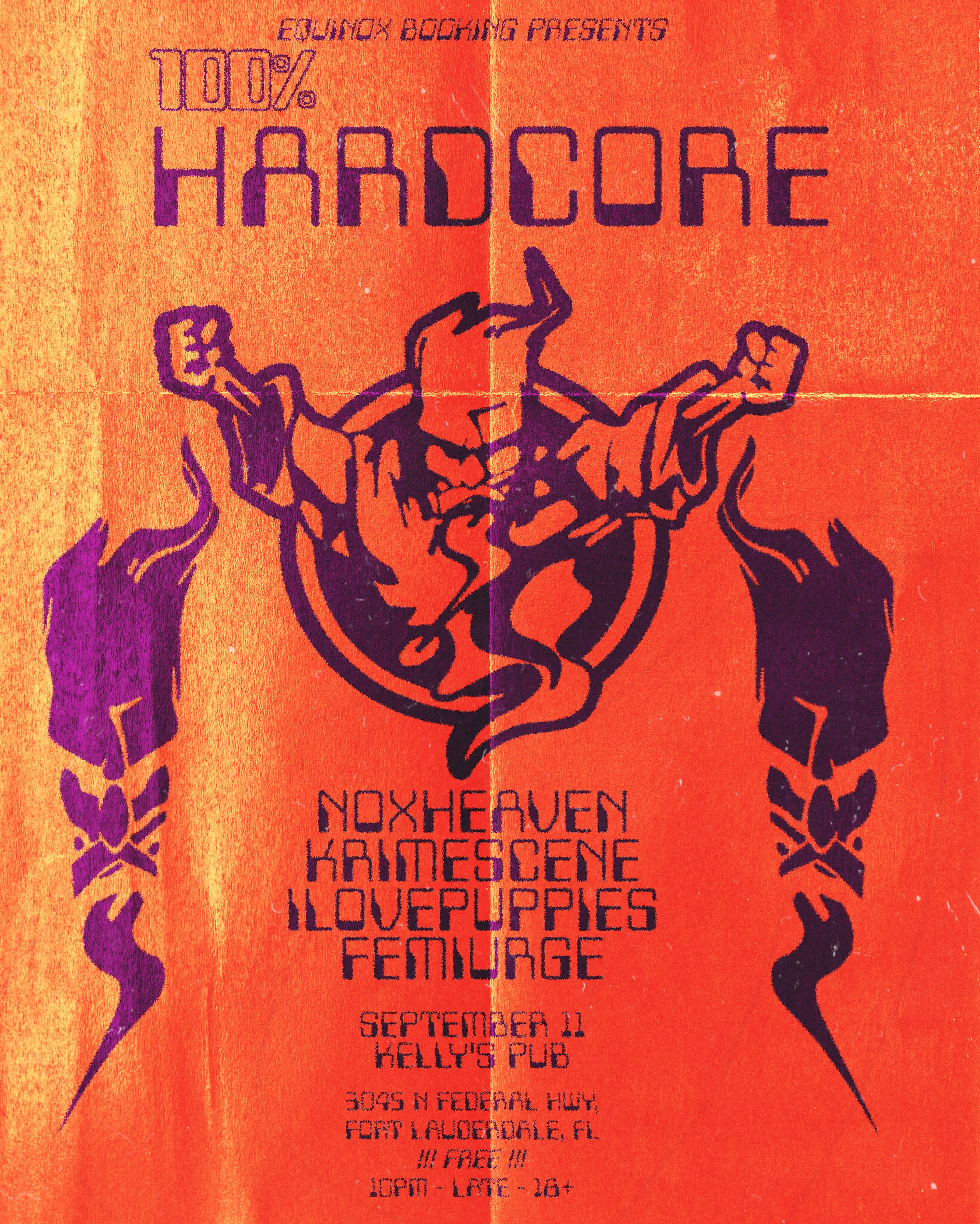 Flyer for 100% HARDCORE