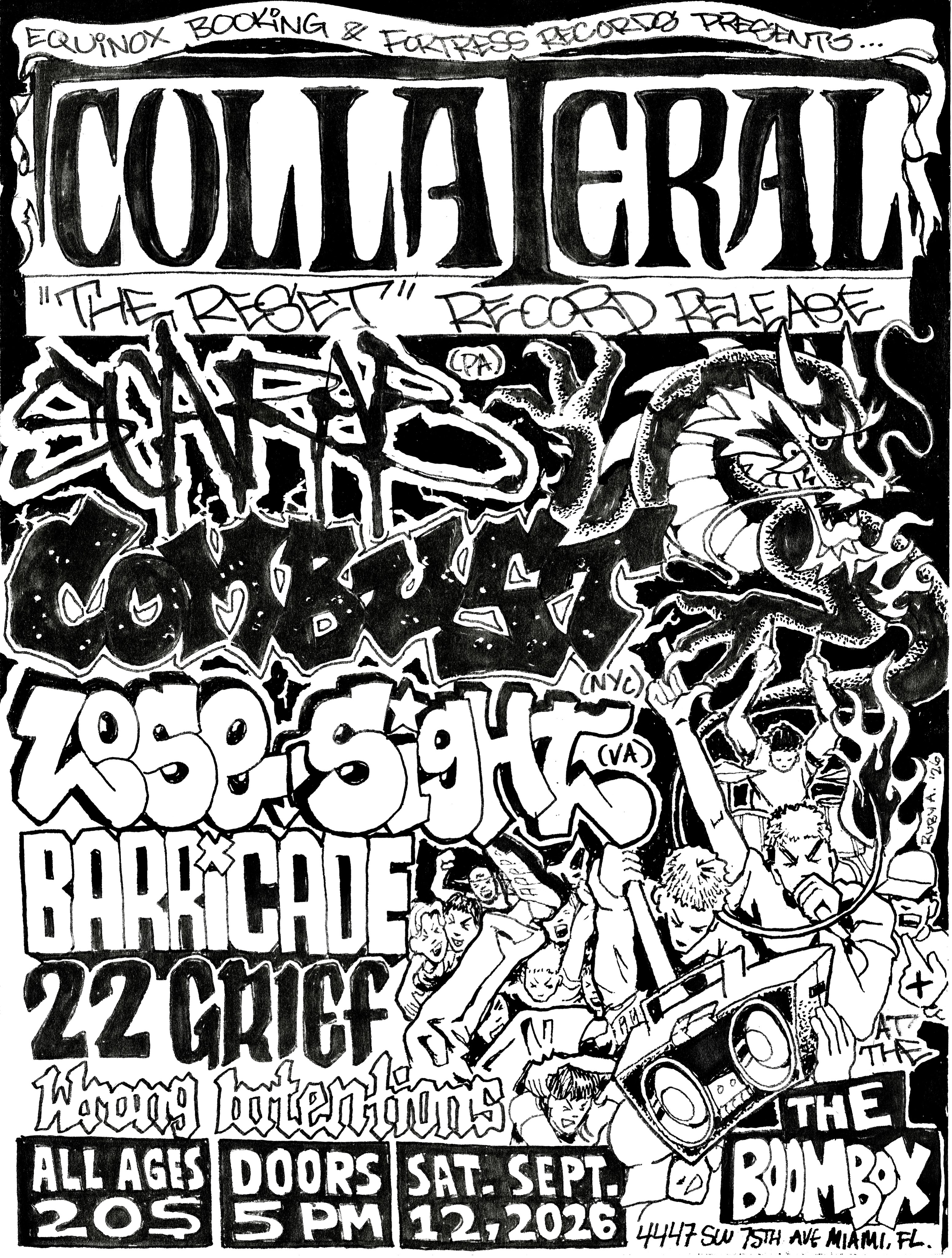 Flyer for Collateral "The Reset" Record Release