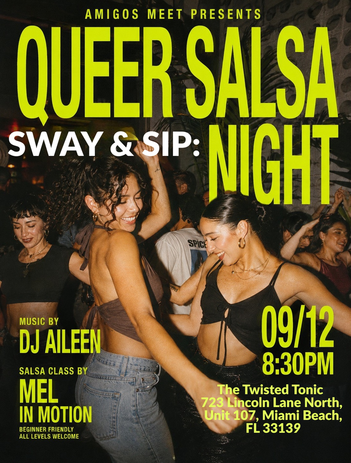 Flyer for Sway & Sip: Queer Salsa Night