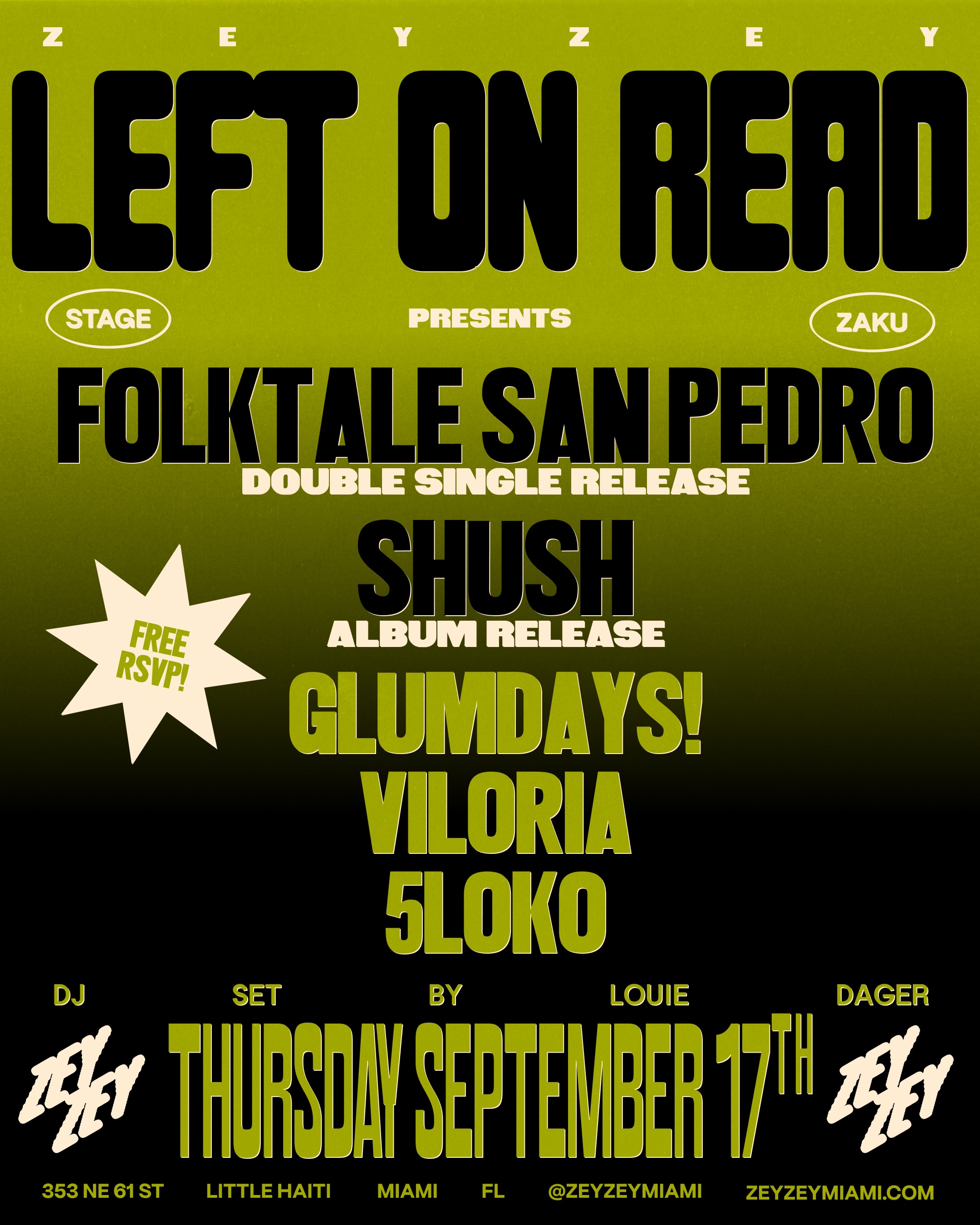 Flyer for Folktale San Pedro + Shush +