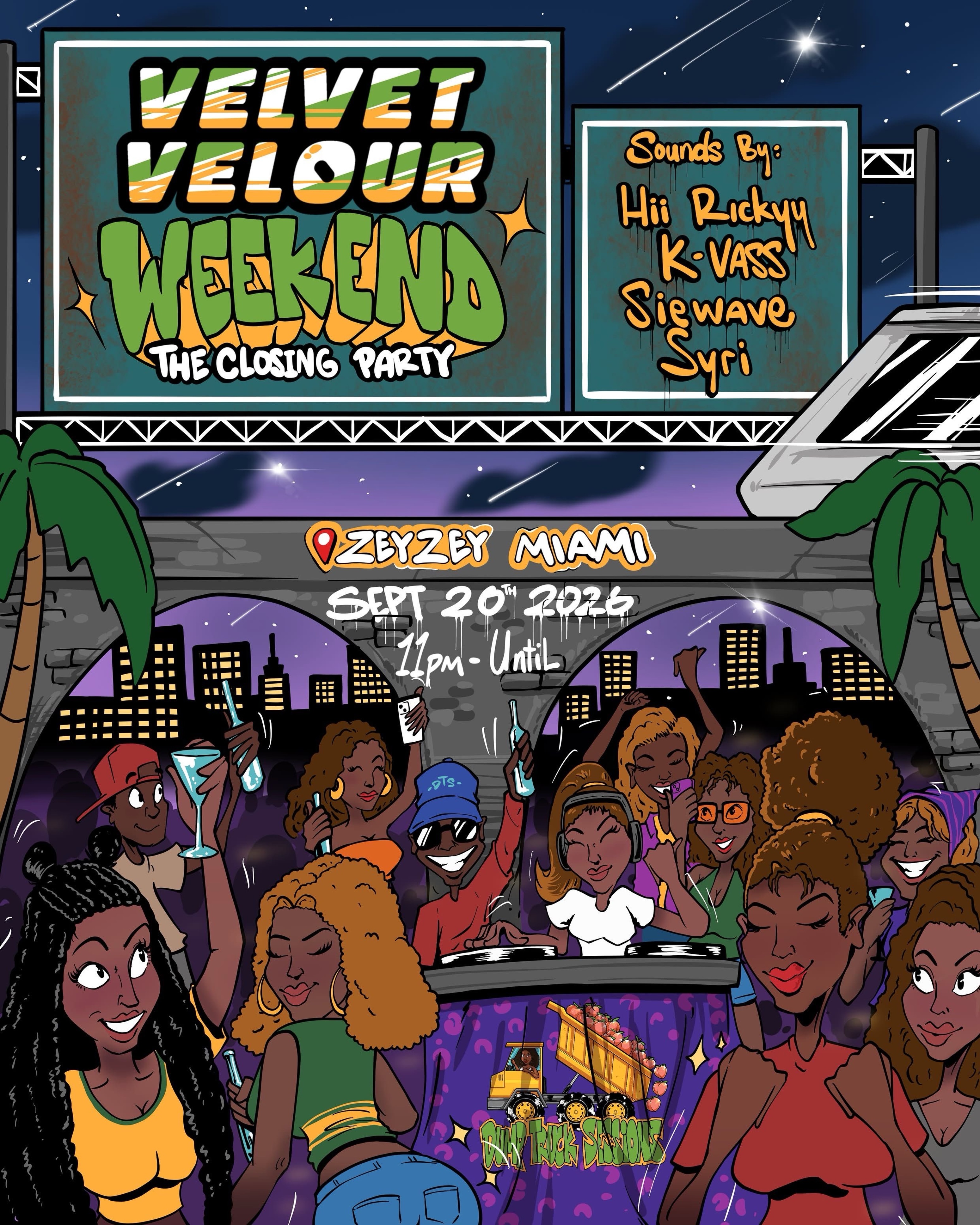 Flyer for Velvet Velour Weekend: The Closing Party