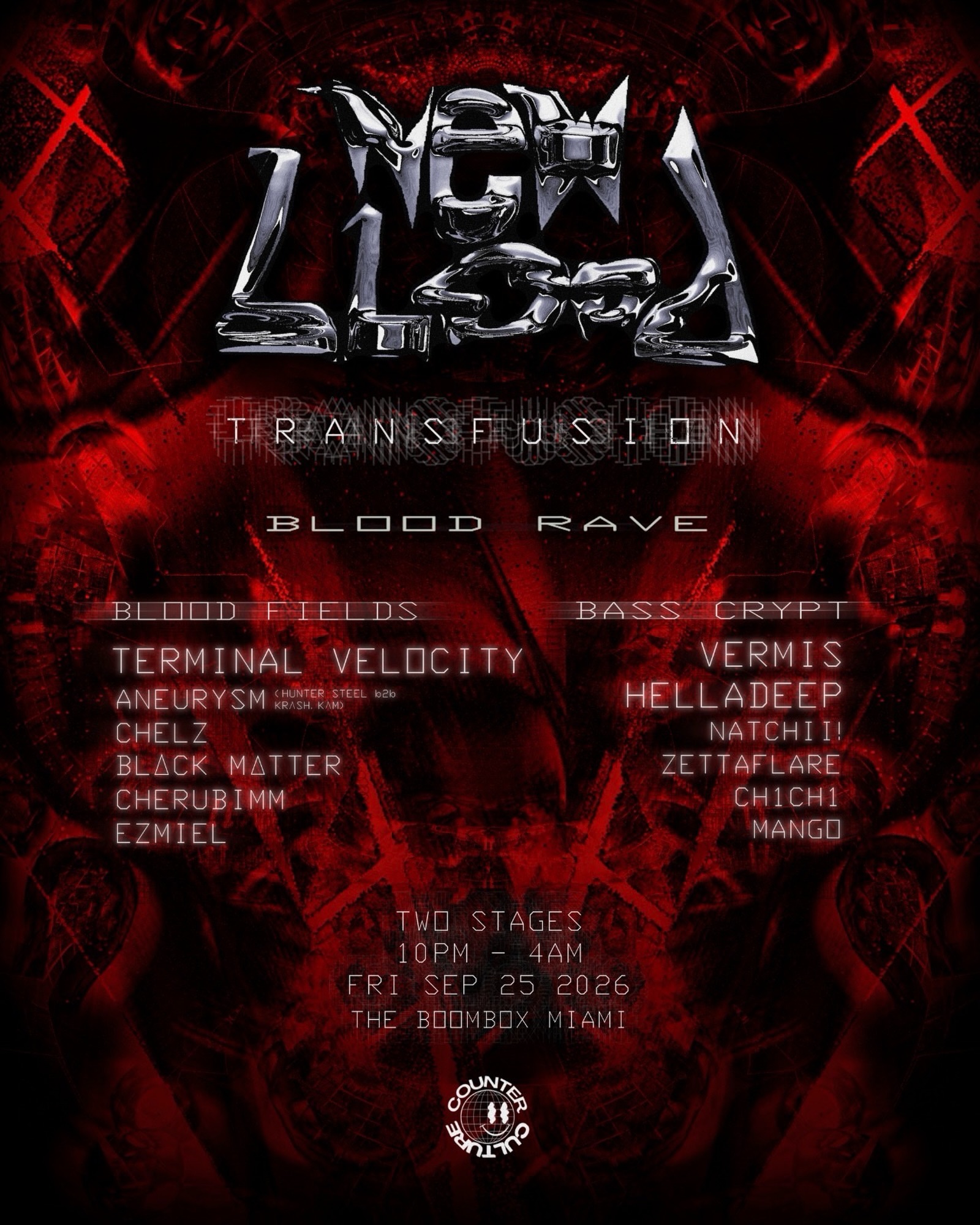 Flyer for NEW BLOOD: TRANSFUSION