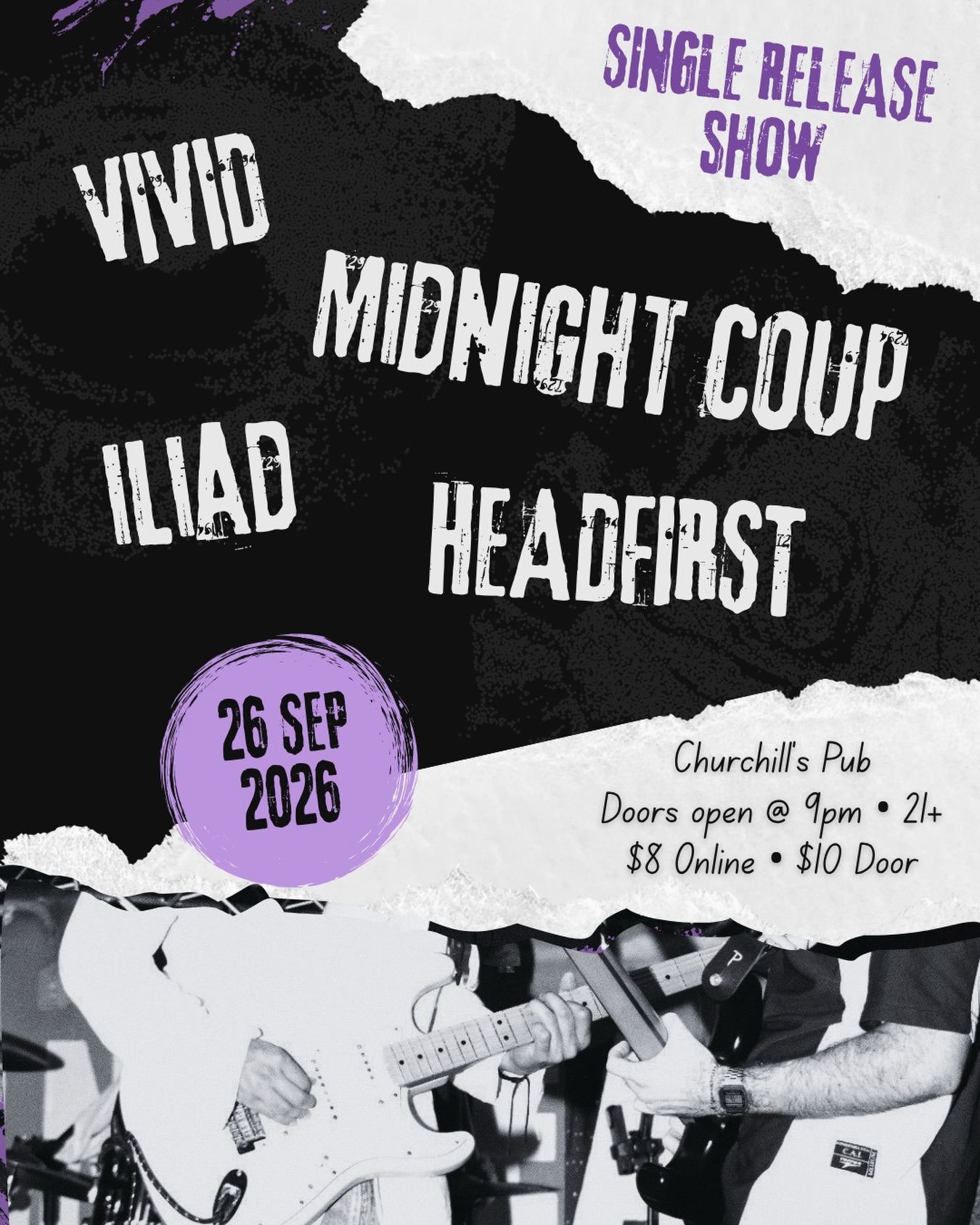 Flyer for Midnight Coup Release Show +