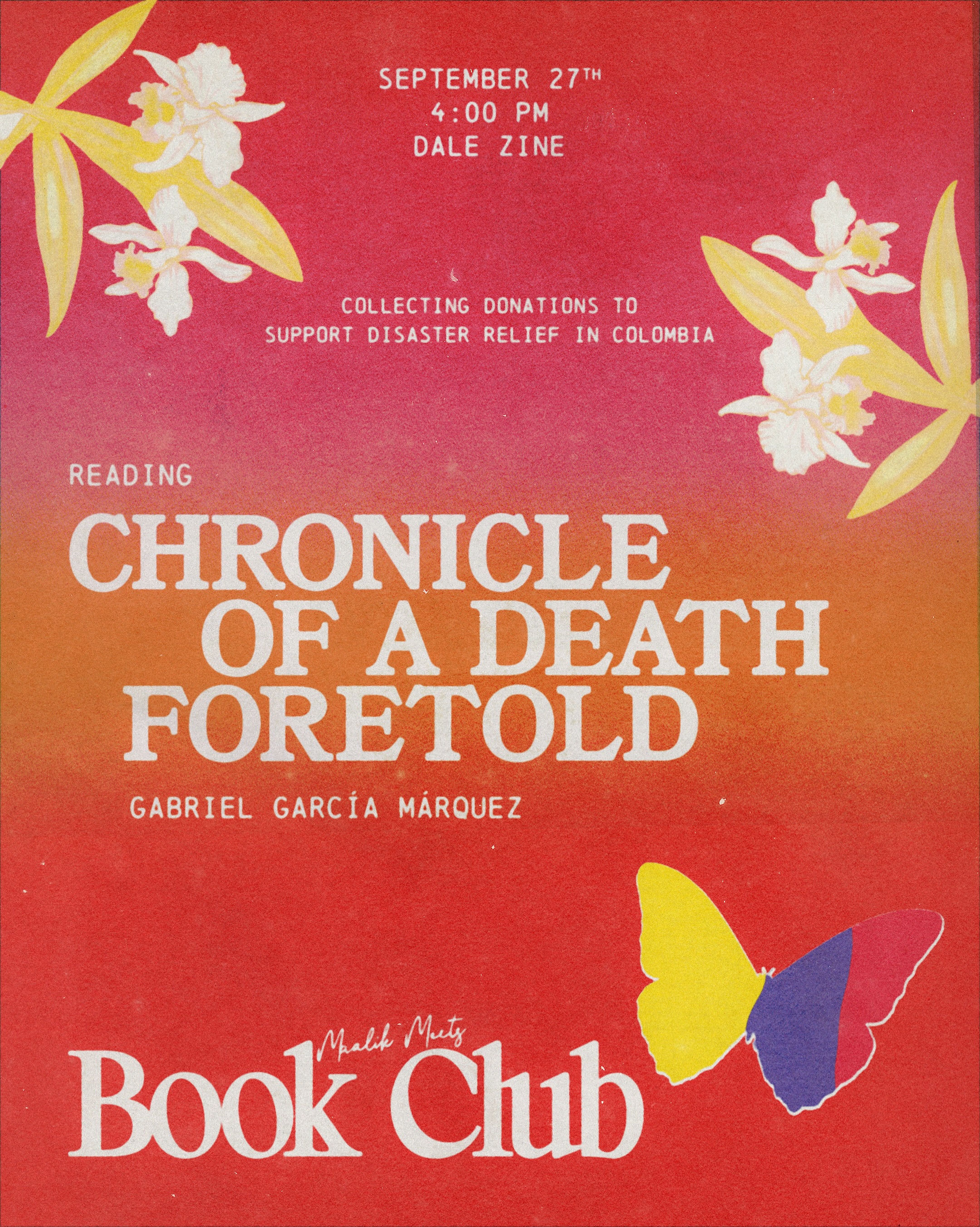 Flyer for Reading: Chronicle of a Death Foretold