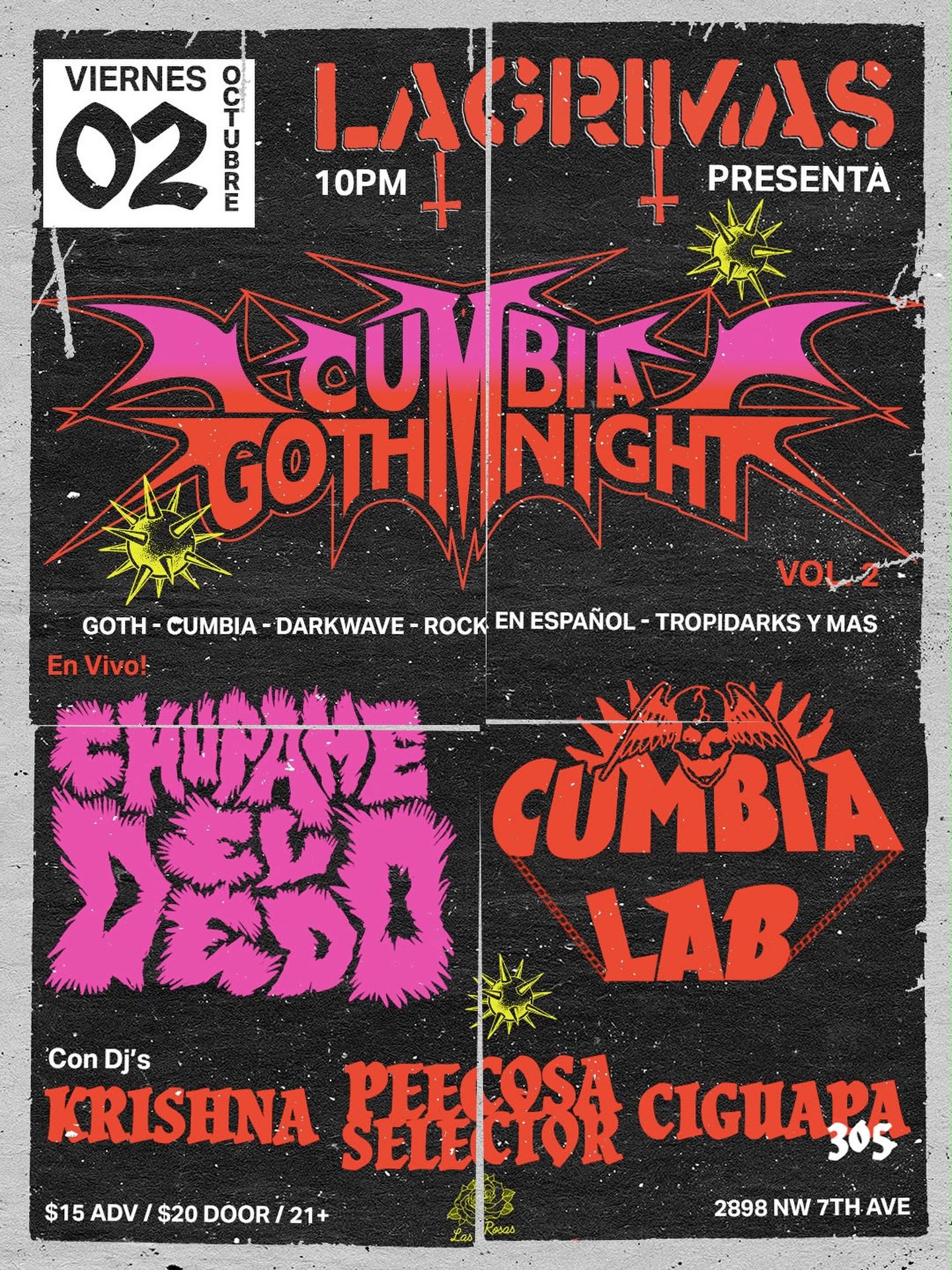 Flyer for Cumbia Goth Night Vol. 2