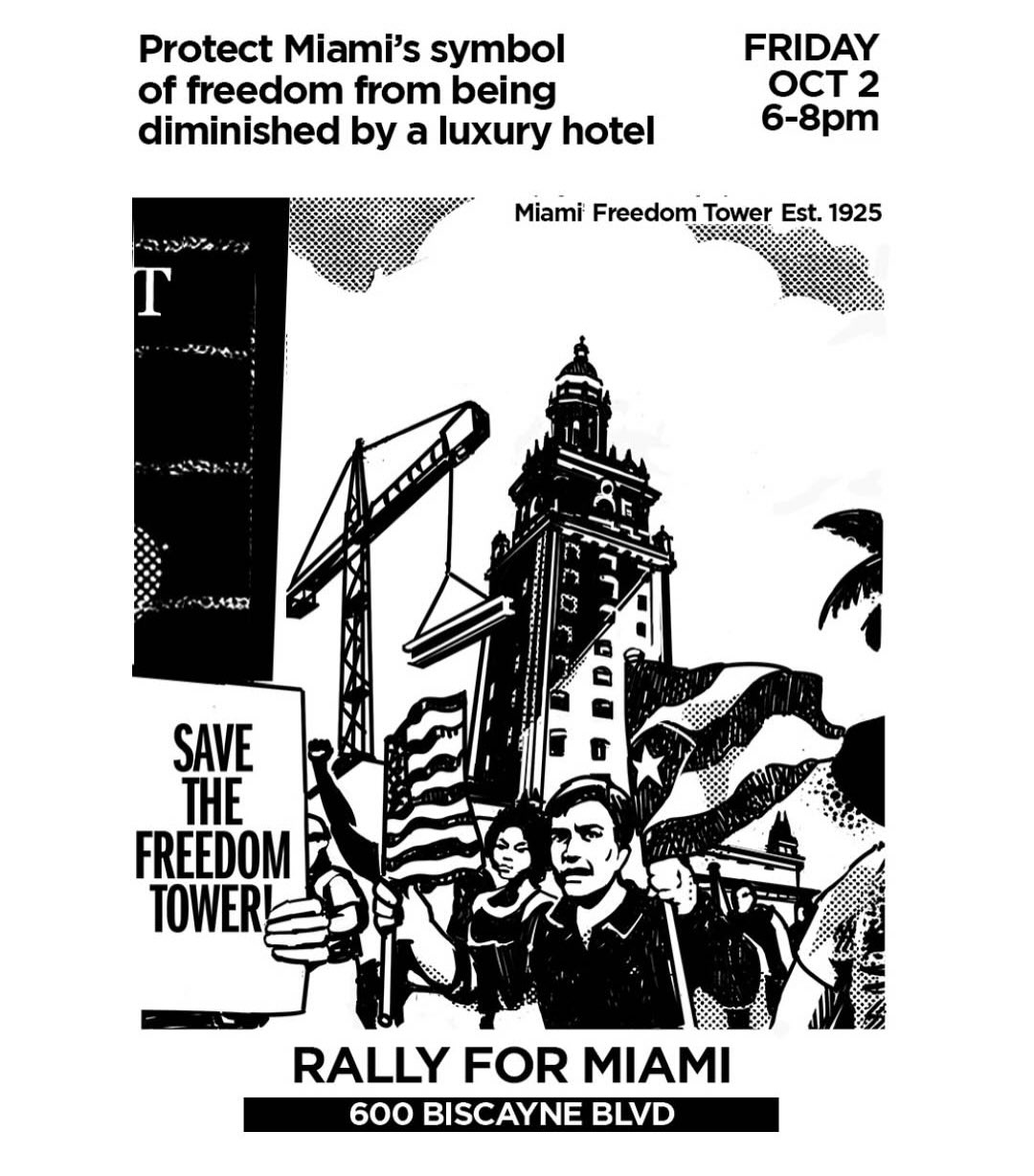 Flyer for Rally for Miami: Save the Freedom Tower