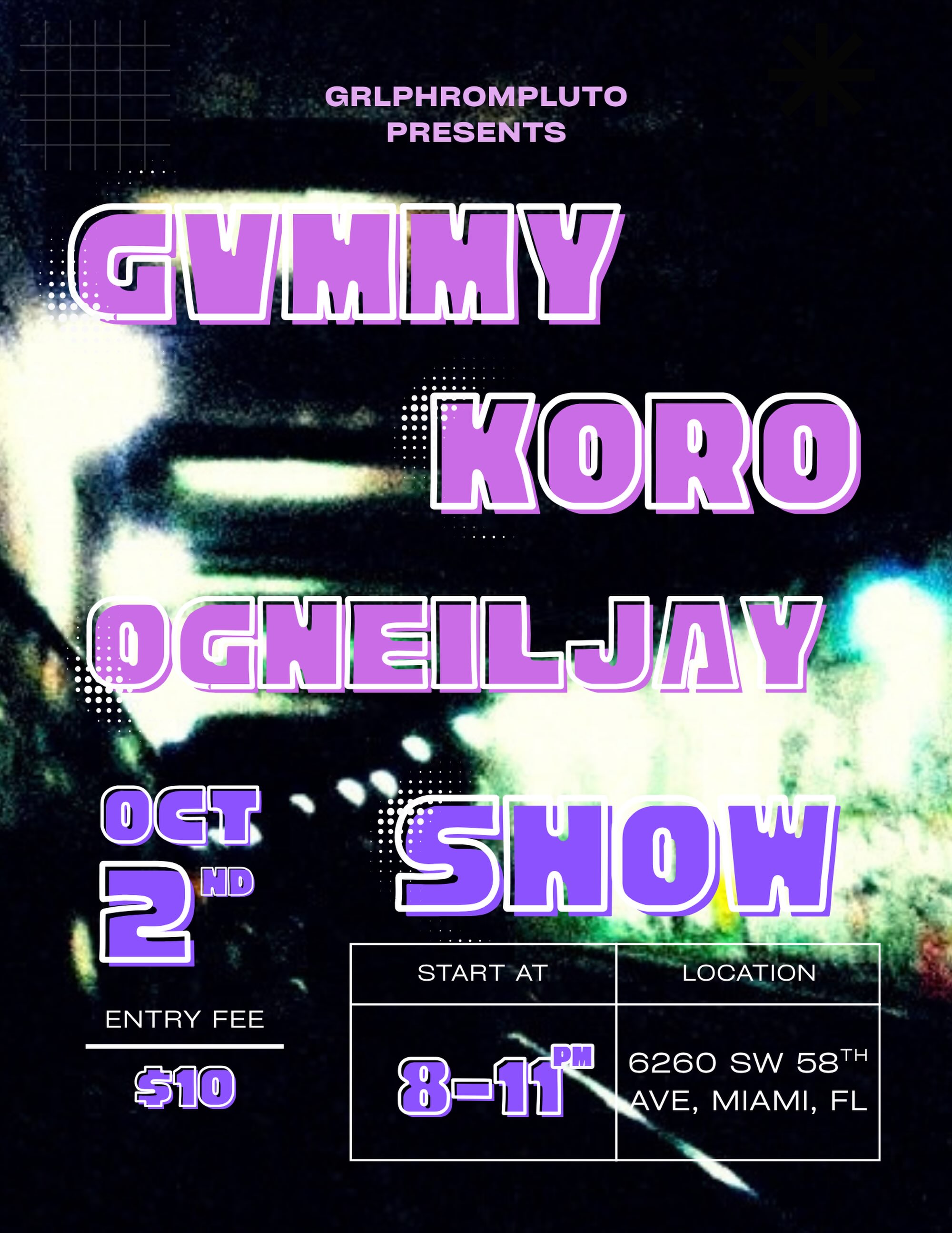 Flyer for OGNEILJAY, GVMMY & KORO House Show