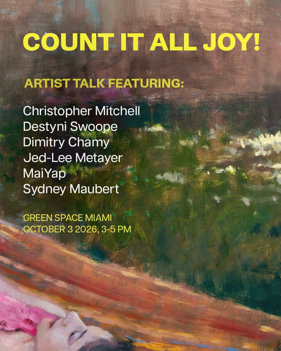 Flyer for Count It All Joy! Artist Talk