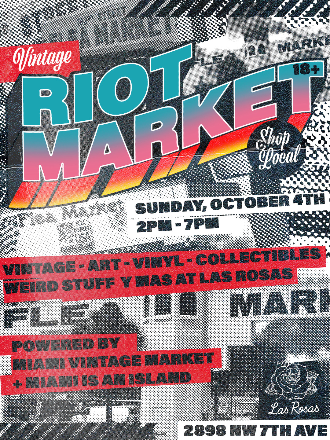 Flyer for Vintage Riot Market: Vintage + Vinyl