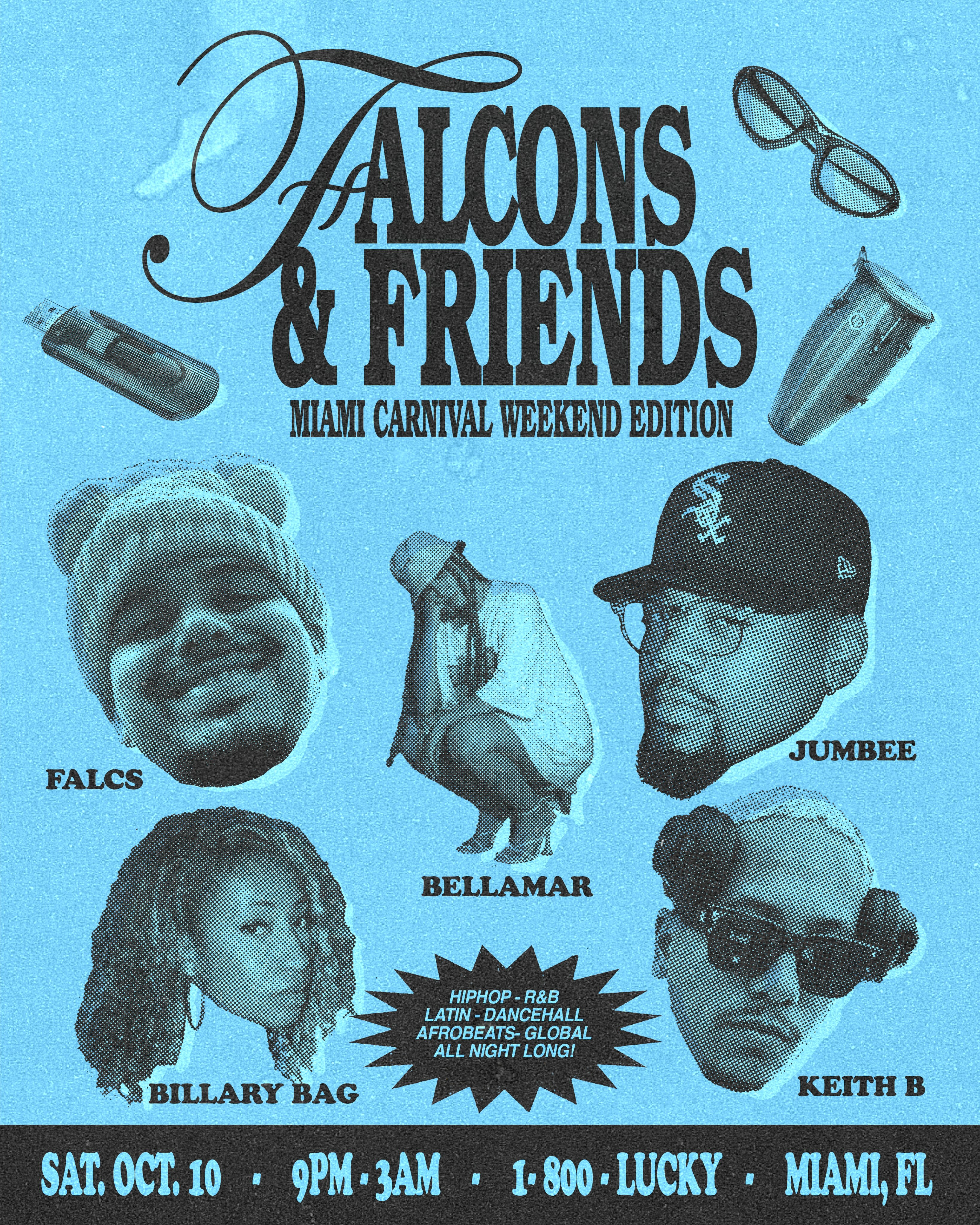 Flyer for Falcons & Friends: Carnival Weekend