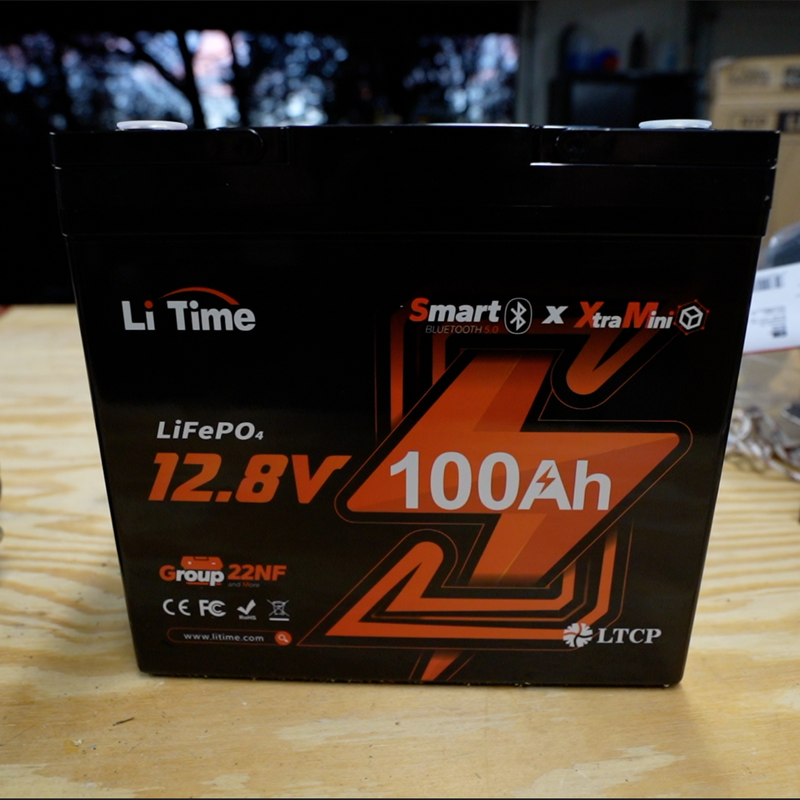 LiTime 12V 100Ah Xtra-Mini Bluetooth Small LiFePO4 Deep Cycle Battery