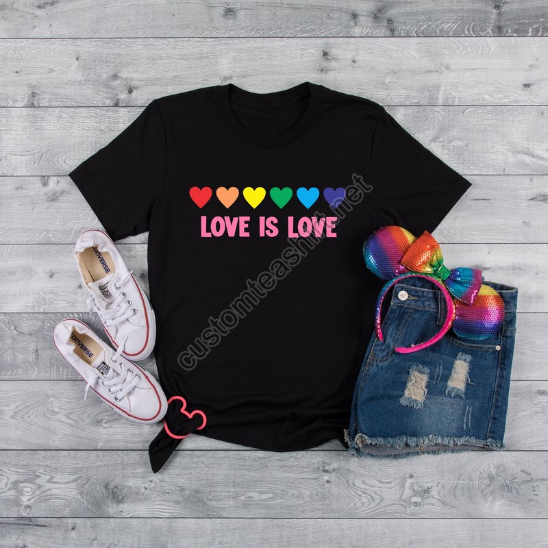 Love Is Love Shirt Lgbqt Pride Shirt Women Men Kids Toddler Baby Rainbow Shirt Retro Lgbt Shirts Love Wins Graphic T-shirtequalitygift