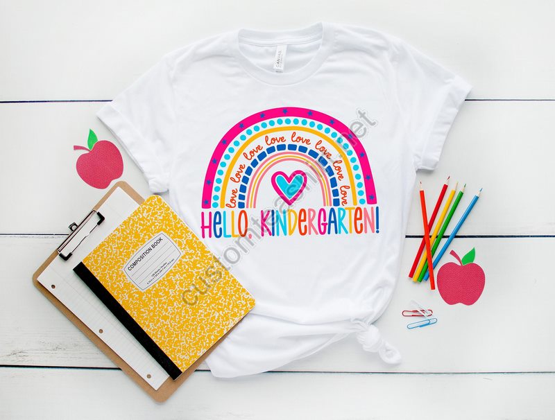 Hello Kindergarten Shirtsteach Love Inspire Shirtback To School Shirtfirst Grade Teacher Teeteacher Appreciation Tee1st Day Of School