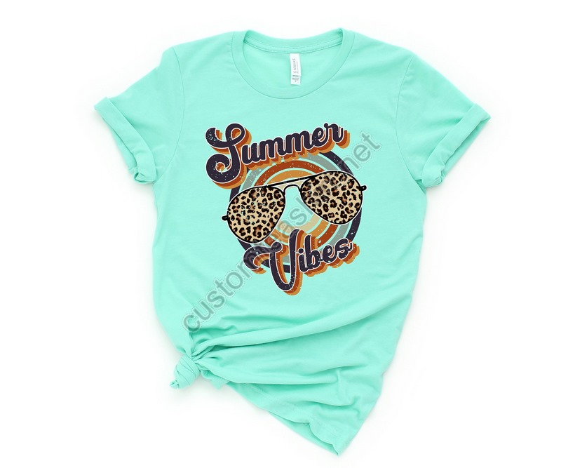 Summer Vibes Shirtsummer Cheetah Shirtvacation Shirts For Womenretro Summer Vibes Shirtvacay Modevacation Teewomens Travel Tee