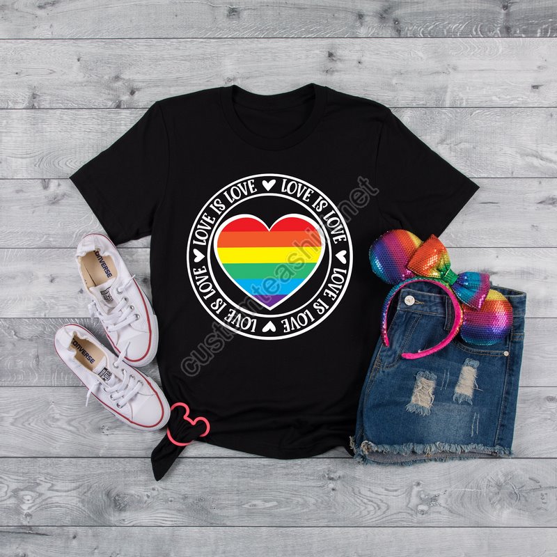 Love Is Love Shirt Lgbqt Pride Shirt Women Men Kids Toddler Baby Rainbow Shirt Retro Lgbt Shirts Love Wins Graphic T-shirtequalitygift