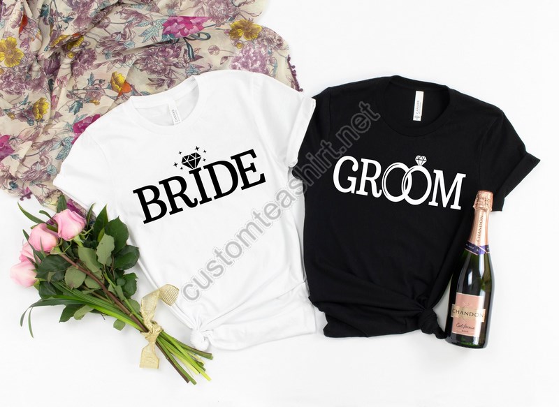 Bride And Groom Shirtwedding Shirtbride Groom Shirt Setjust Married Shirthoneymoon T-shirtsmr Mrs Shirtnewly Married Tee