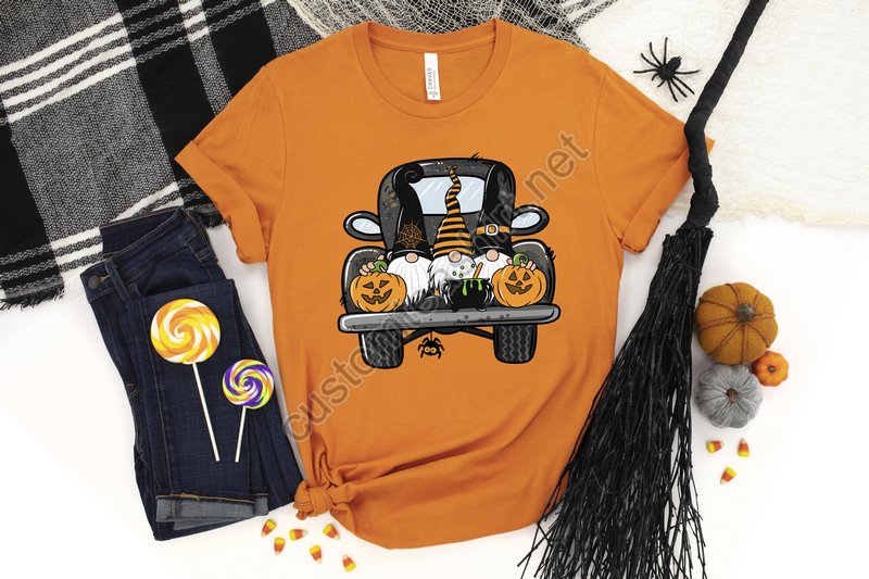 Halloween Truck Shirt Halloween Gnomes Shirthalloween Partyhalloween T-shirthocus Pocus Shirthalloween Funny Teehalloween Spooky Shirt