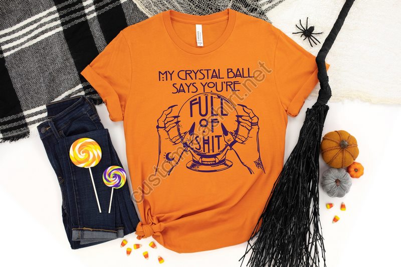 Fortune Teller Shirtcrystal Ball Shirtfull Of Shit Shirthalloween Shirtmystical Hand Shirtwitch Shirt Goth Shirthalloween Gift Shirt